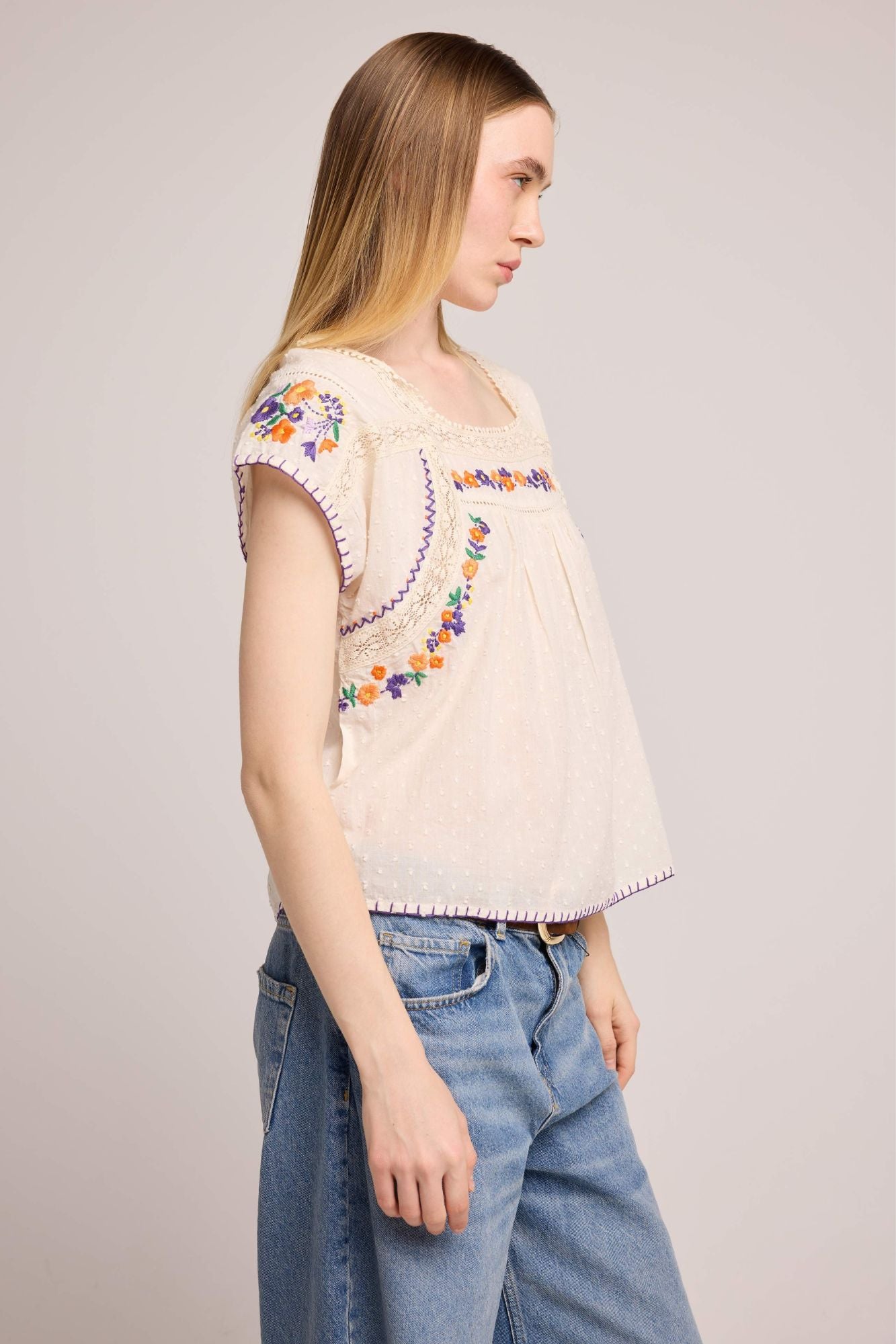 Woods Embroidered Top
