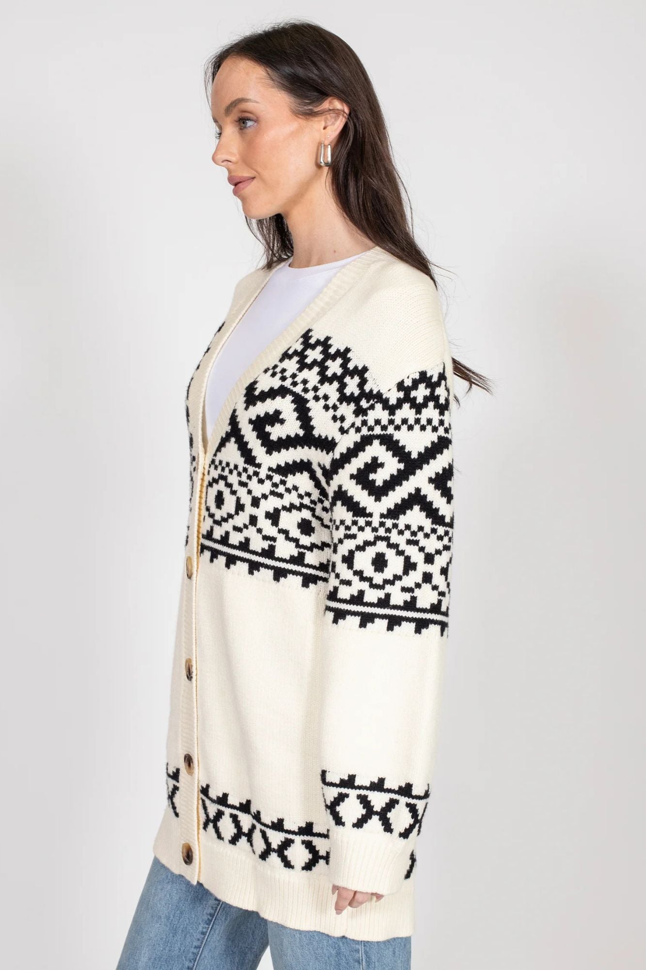 Fair Isle Knit Cardigan