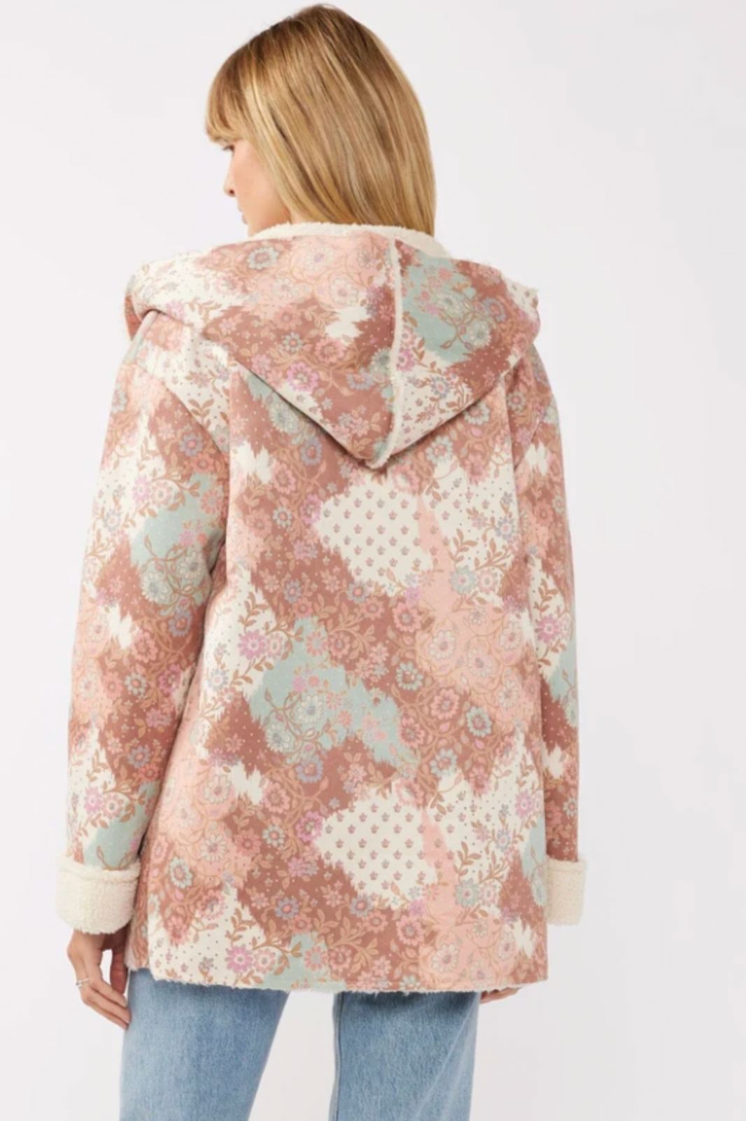 Printed Floral Patch Sherpa