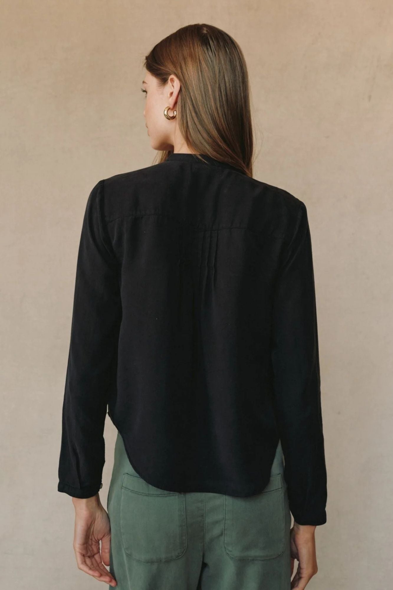 Long Sleeve Pintuck Pullover