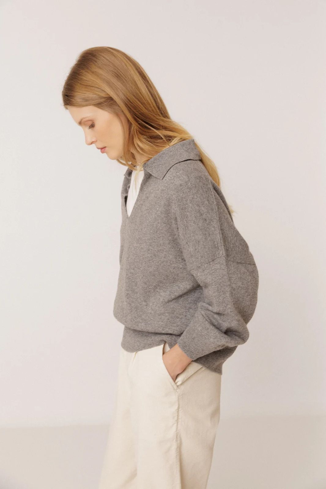 Polo Sweater with Cashmere