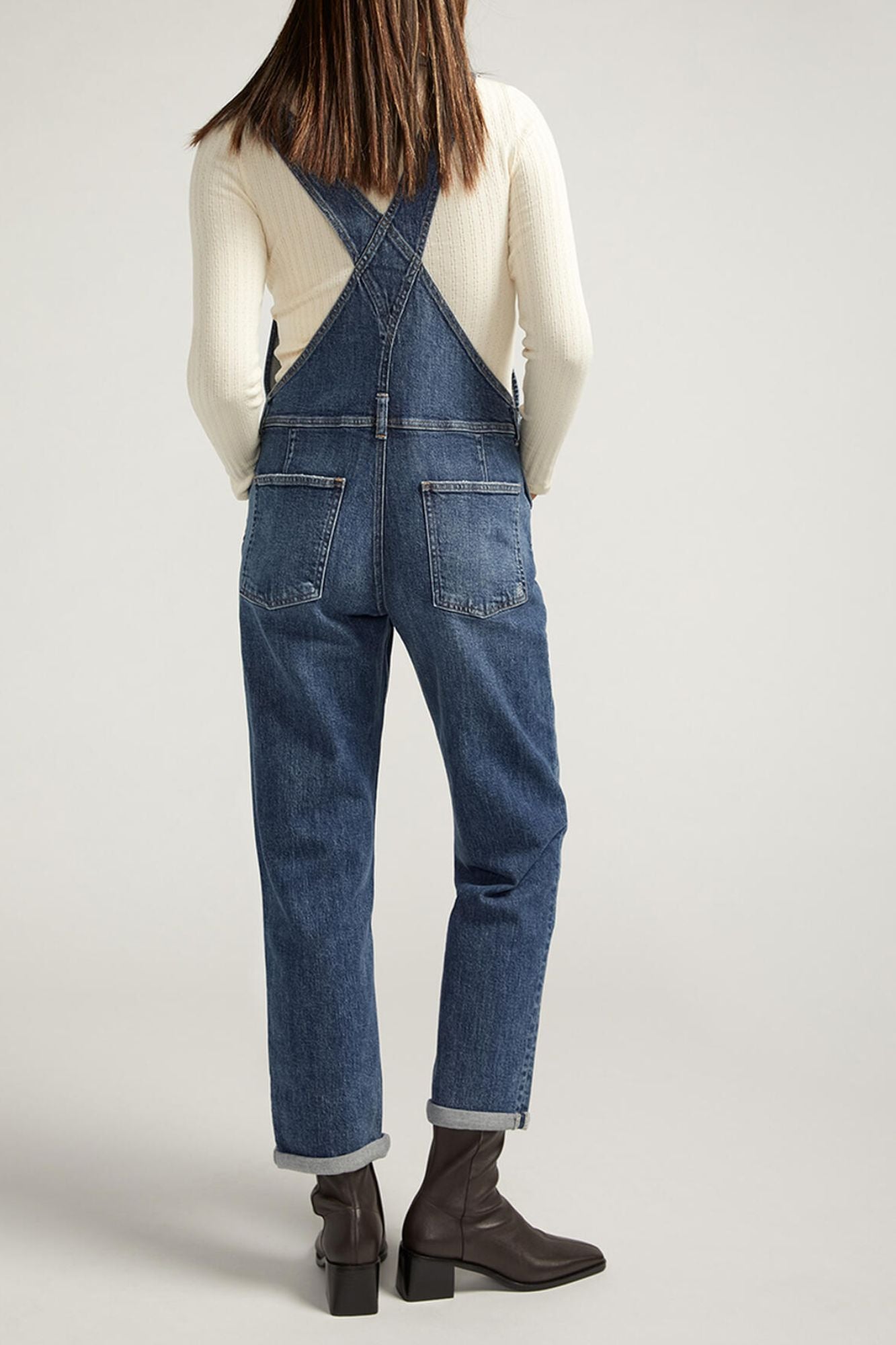 Baggy Straight Leg Overall Jeans