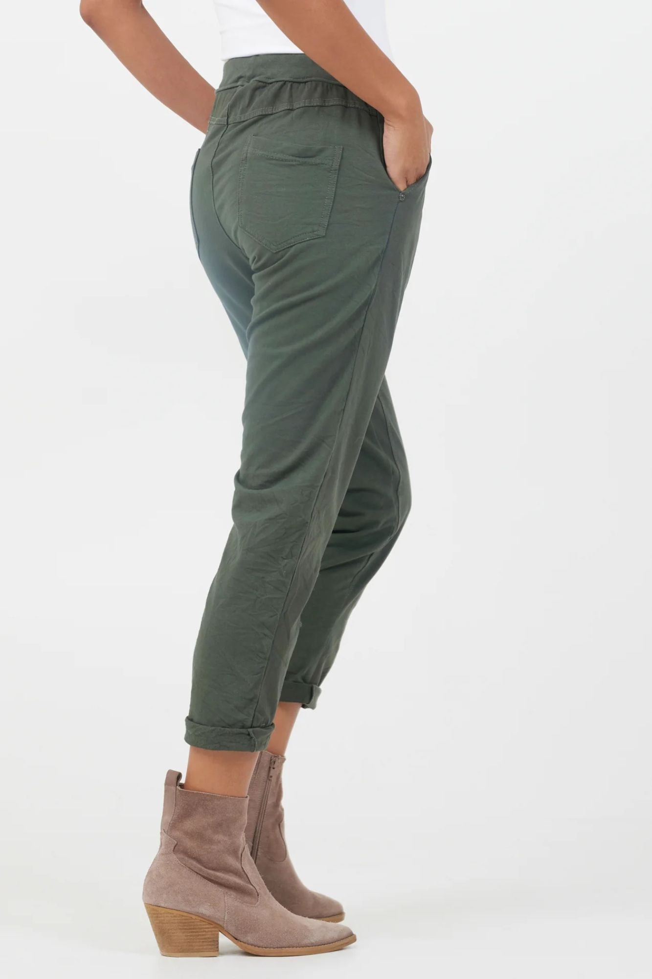 Becca Diagonal Button Joggers