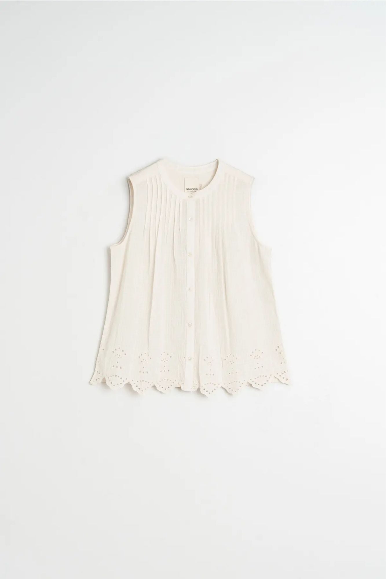 Pintuck Embroidered T-Shirt