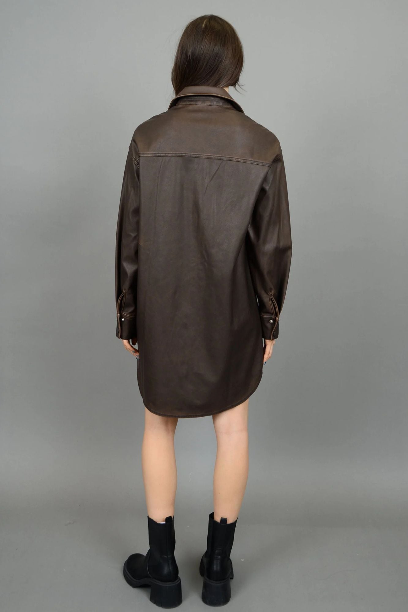 Aliska Faux Leather Dress