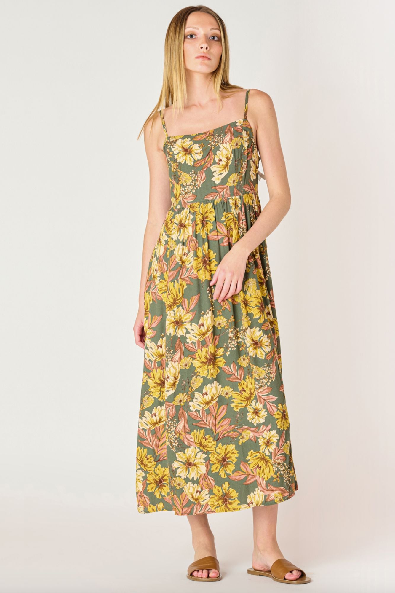 Nora Tie Back Midi Dress