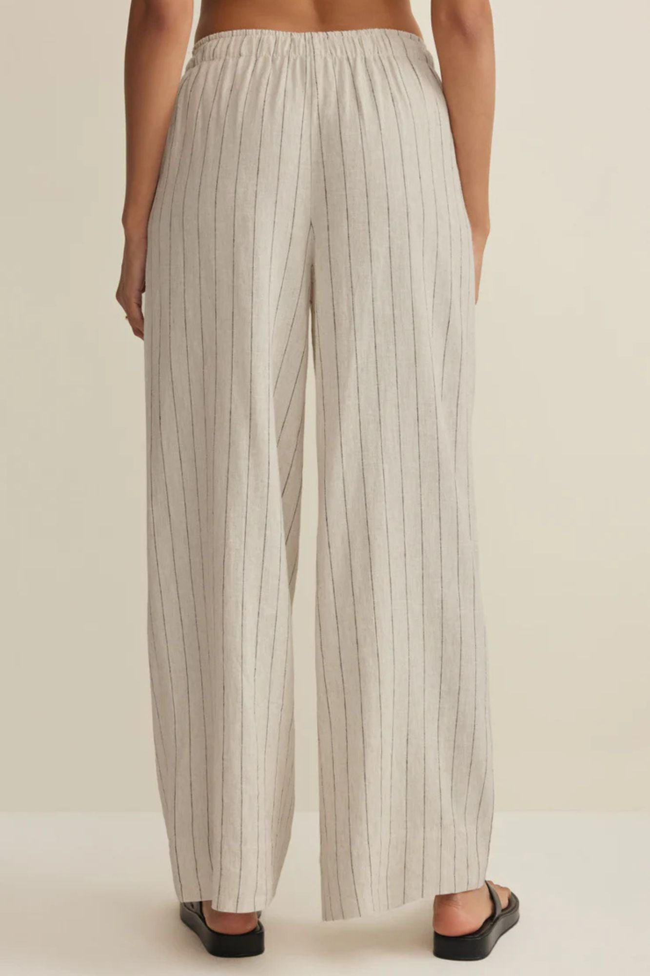 Henri Striped Linen Wide Leg Pant