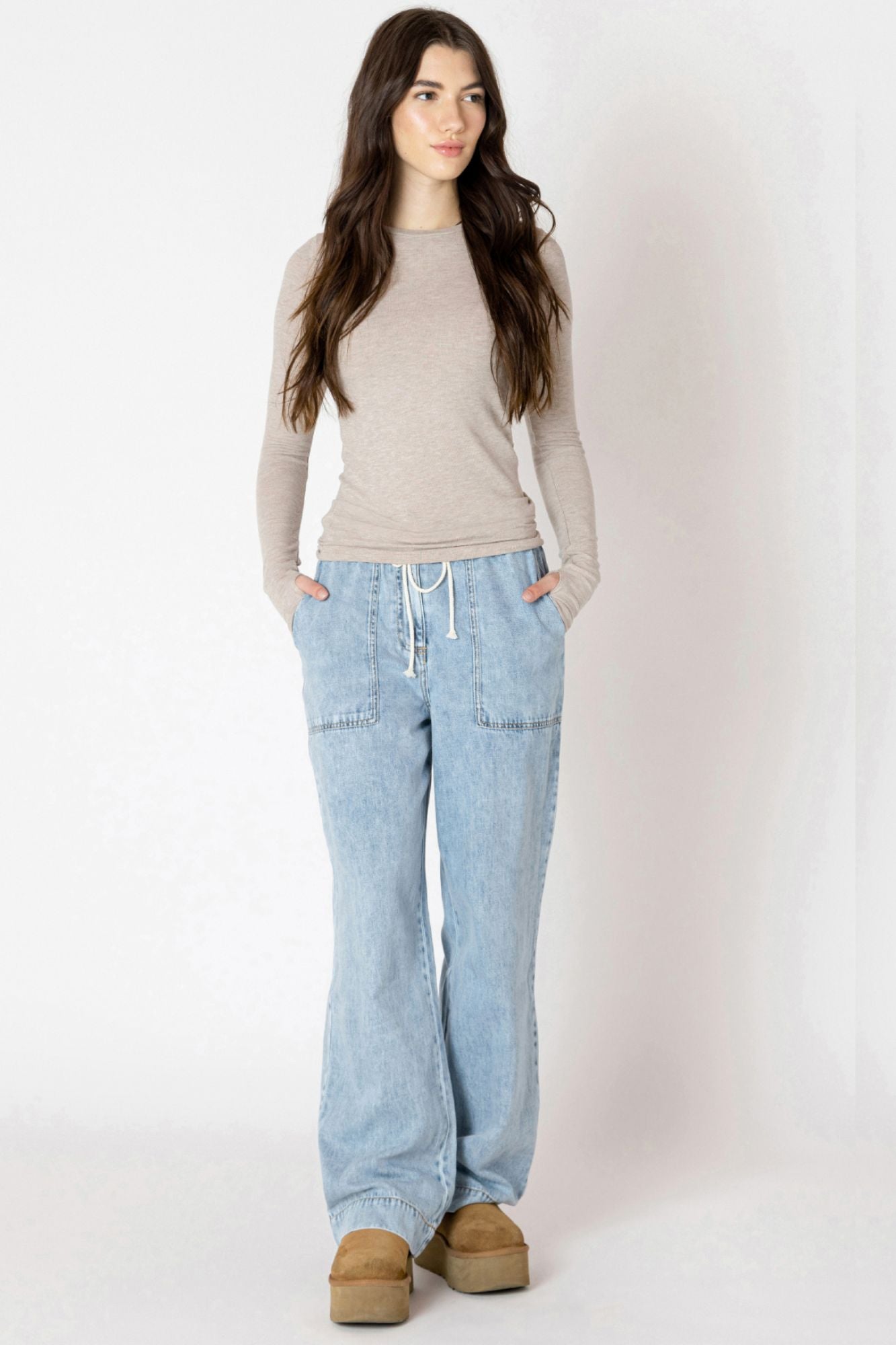 Wide Leg Denim Pant