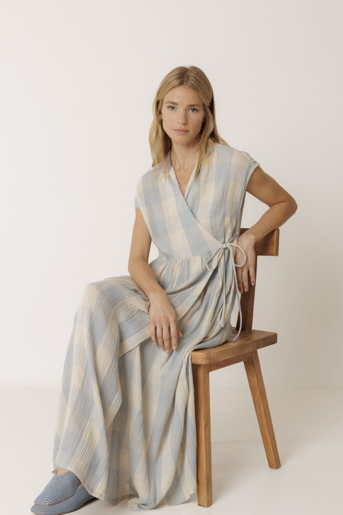 Crossover Gingham Dress