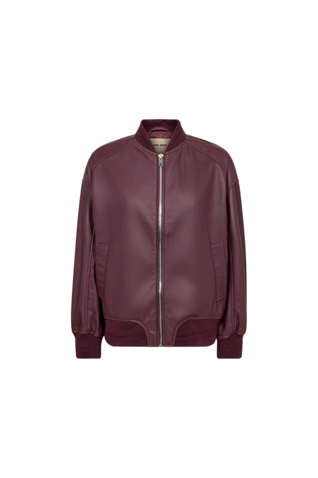 Ruby Leather Bomber Jacket