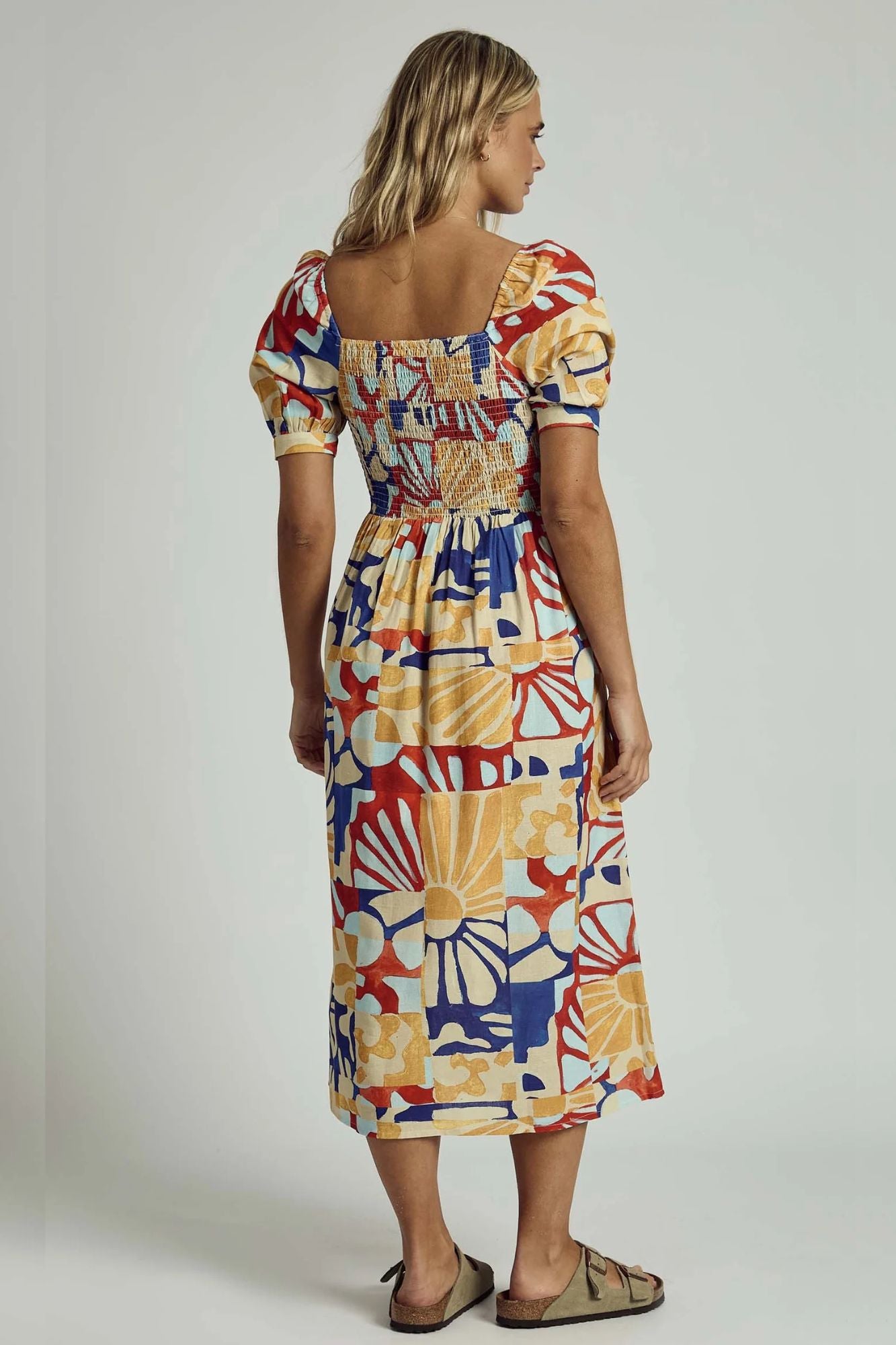 Collage Smock Midi Dress