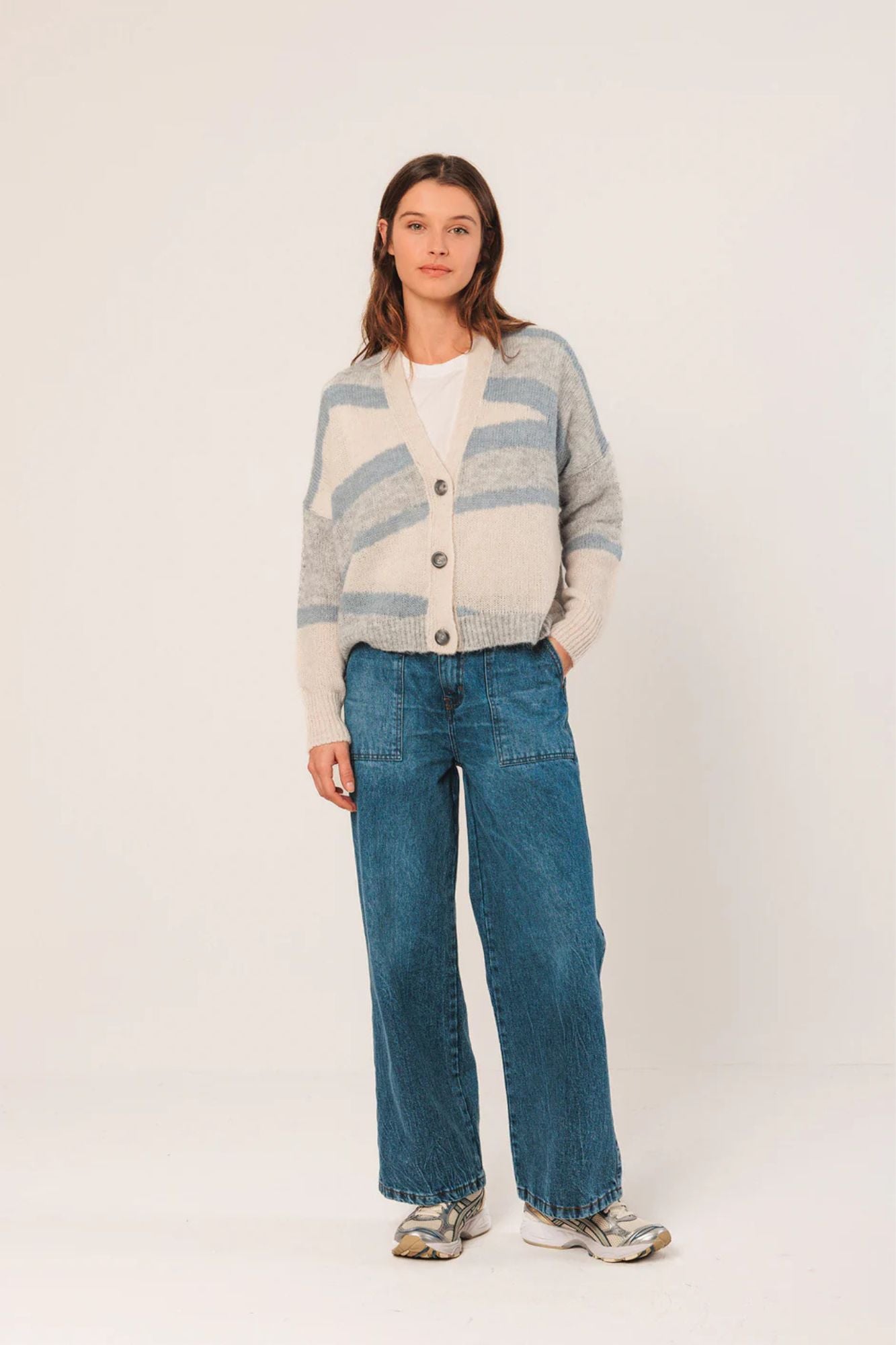 Intarsia Alpaca Cardigan