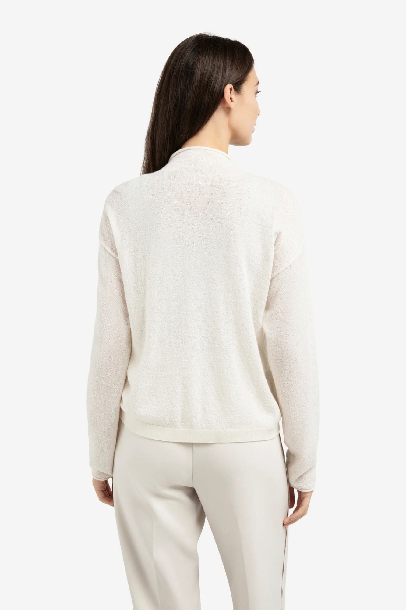 Textured Cardigan High Neck