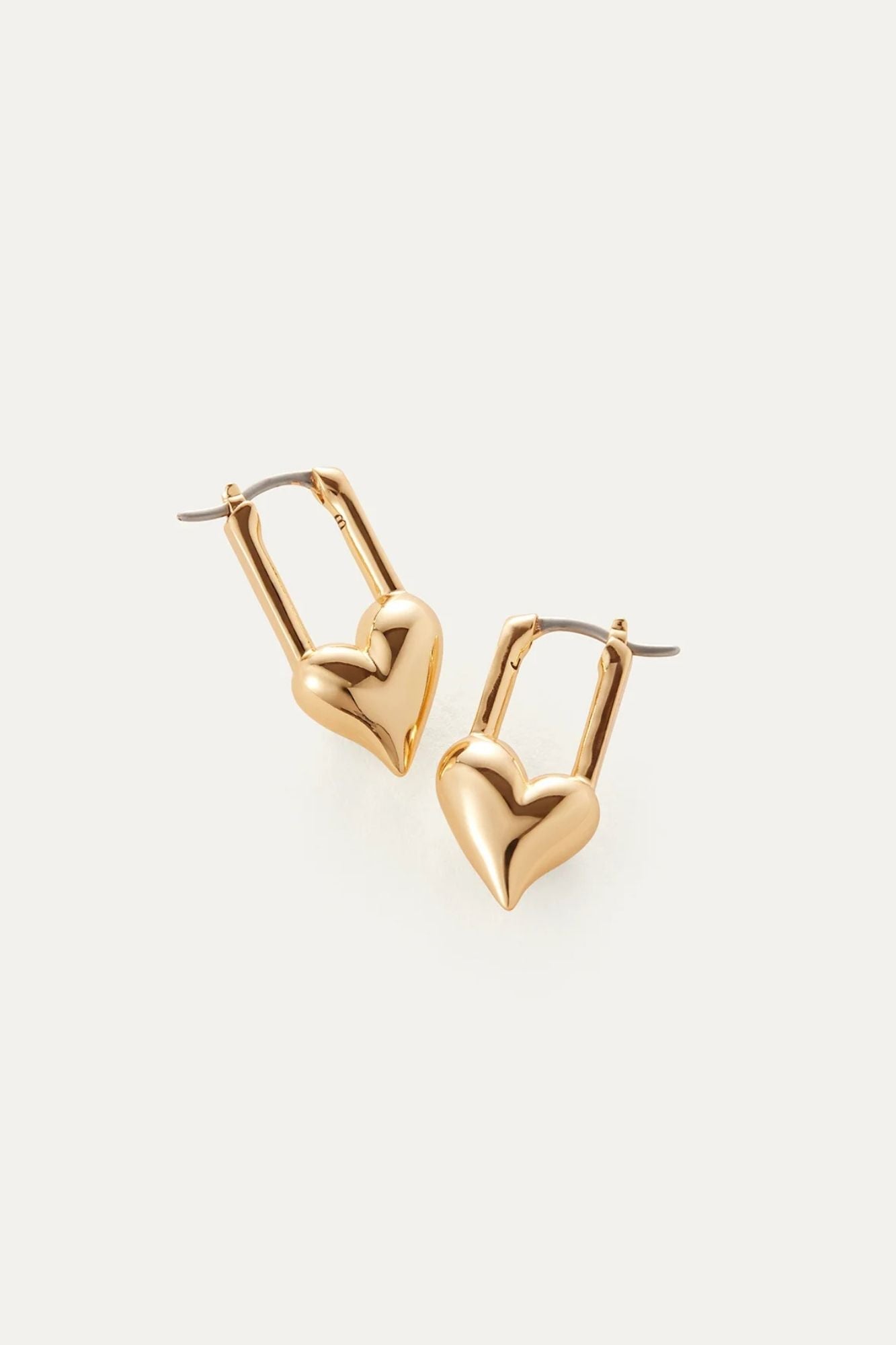 Padlock Heart Huggies Earrings
