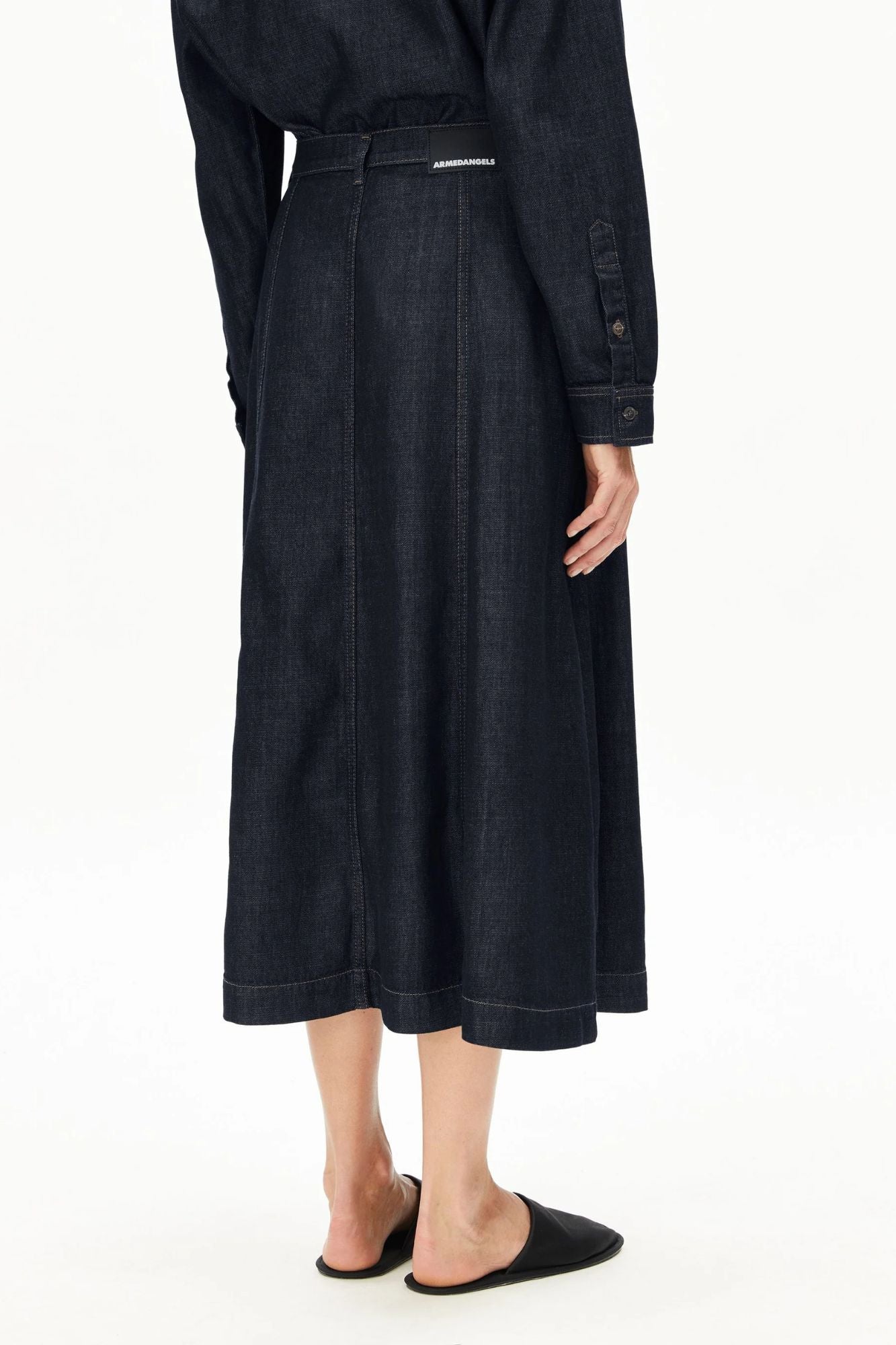 Panelled Denim Midi Skirt