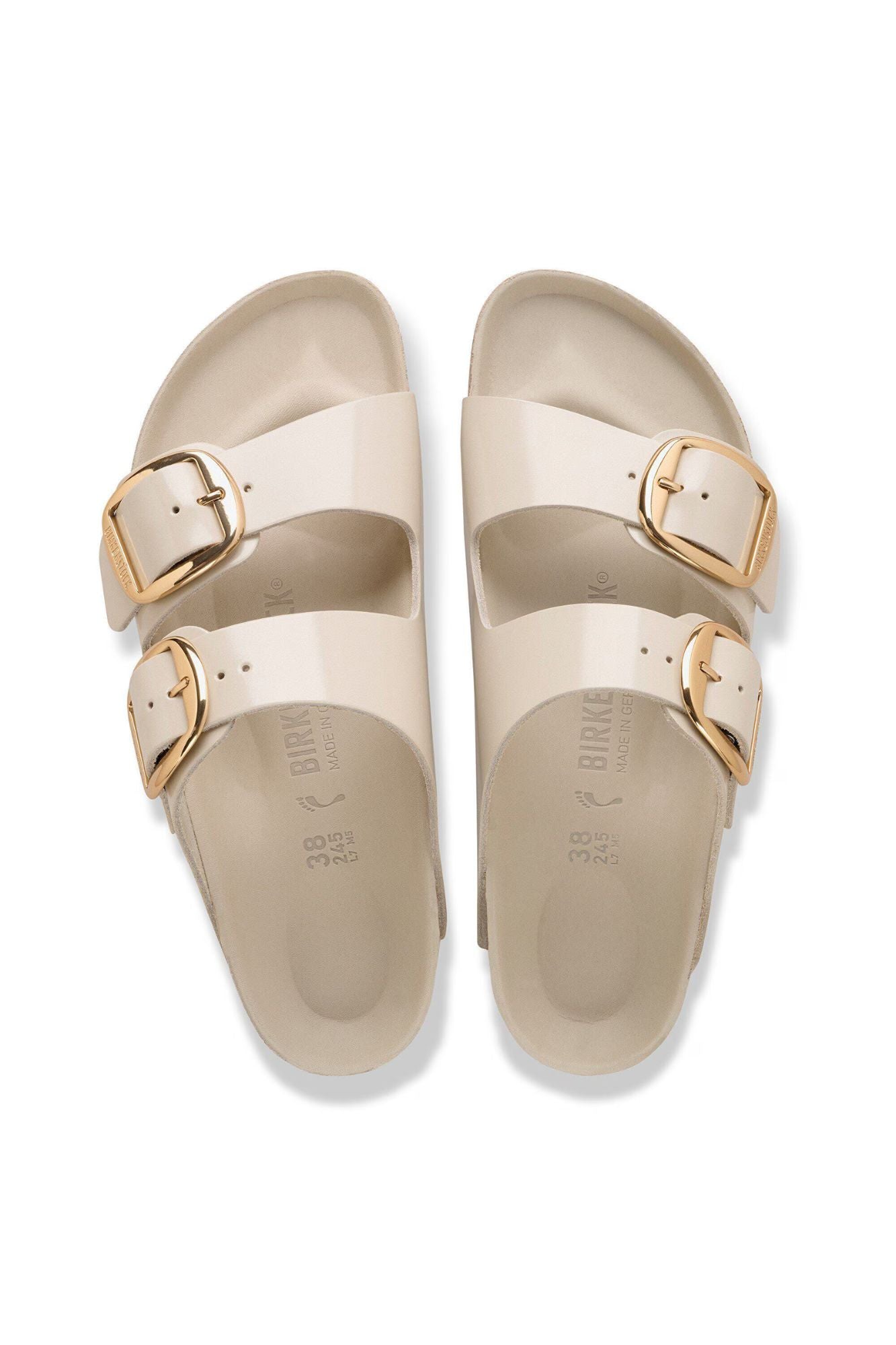Arizona Big Buckle Natural Leather Patent I Narrow