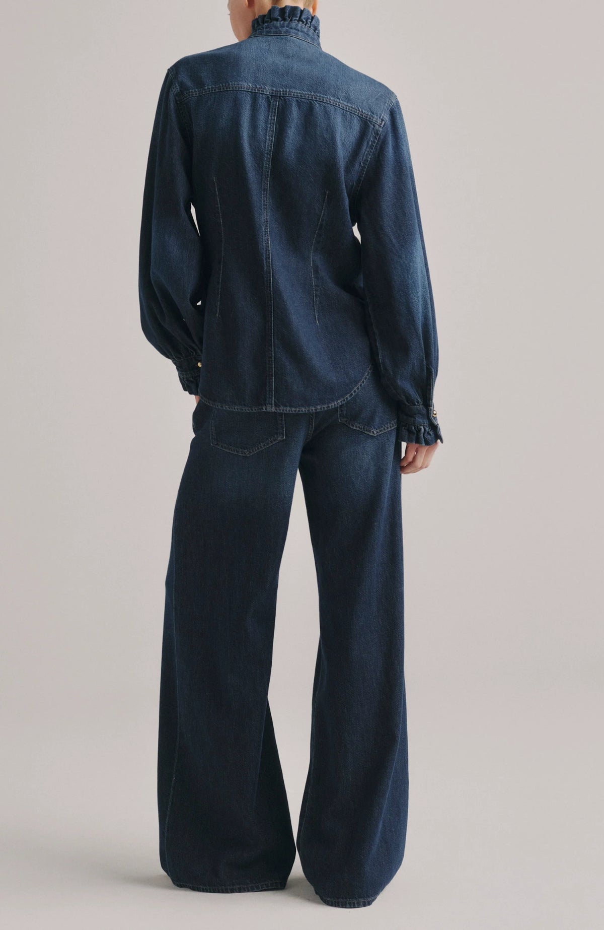 Ruffle Denim Shirt