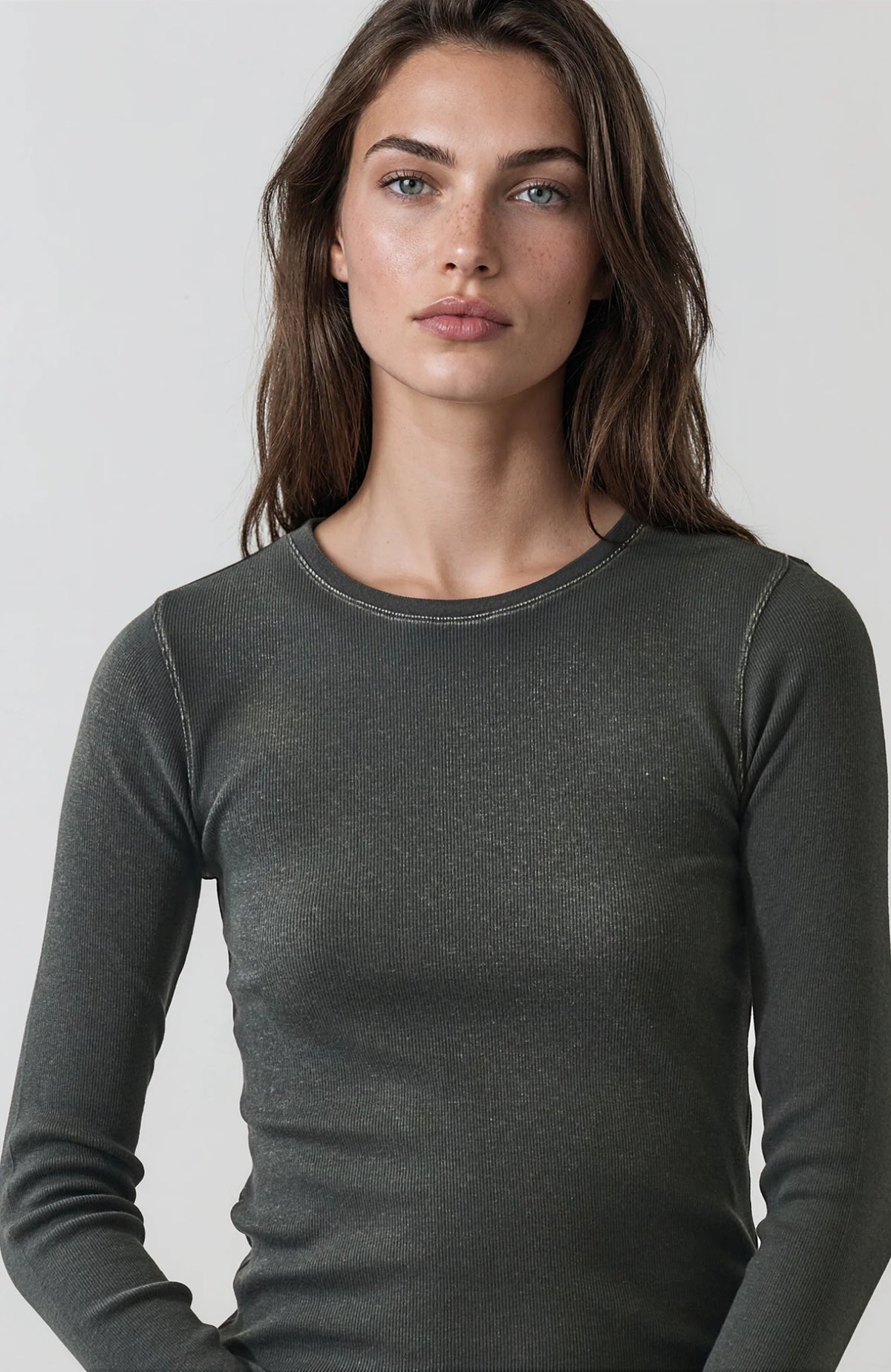 Vintage Washed Stretch Ribbed T-Shirt