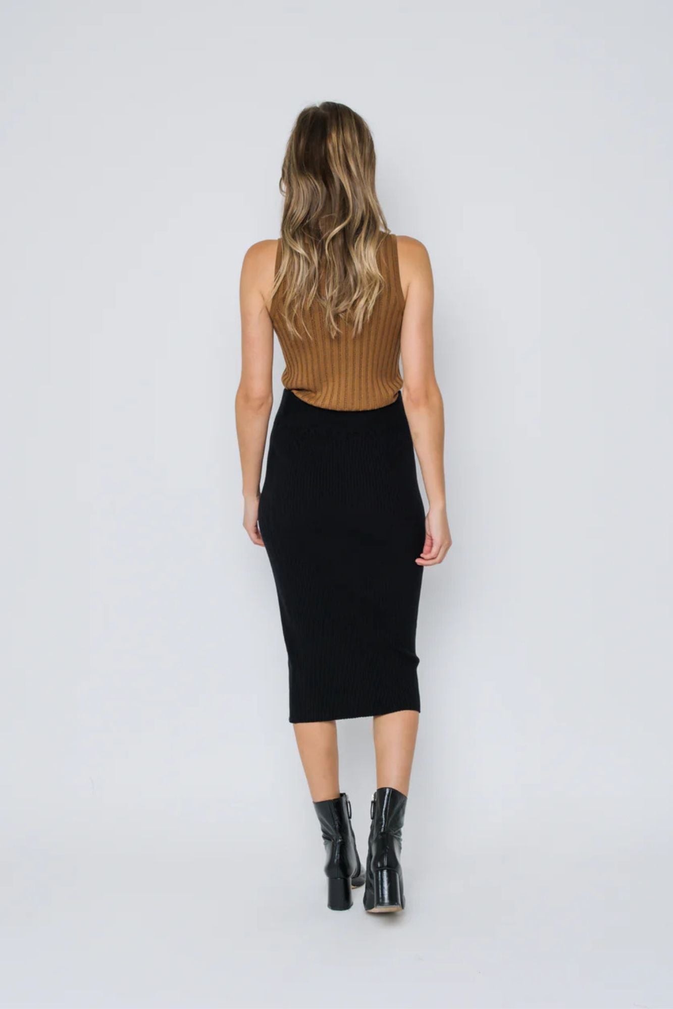 Lynne Rib Knit Midi Skirt