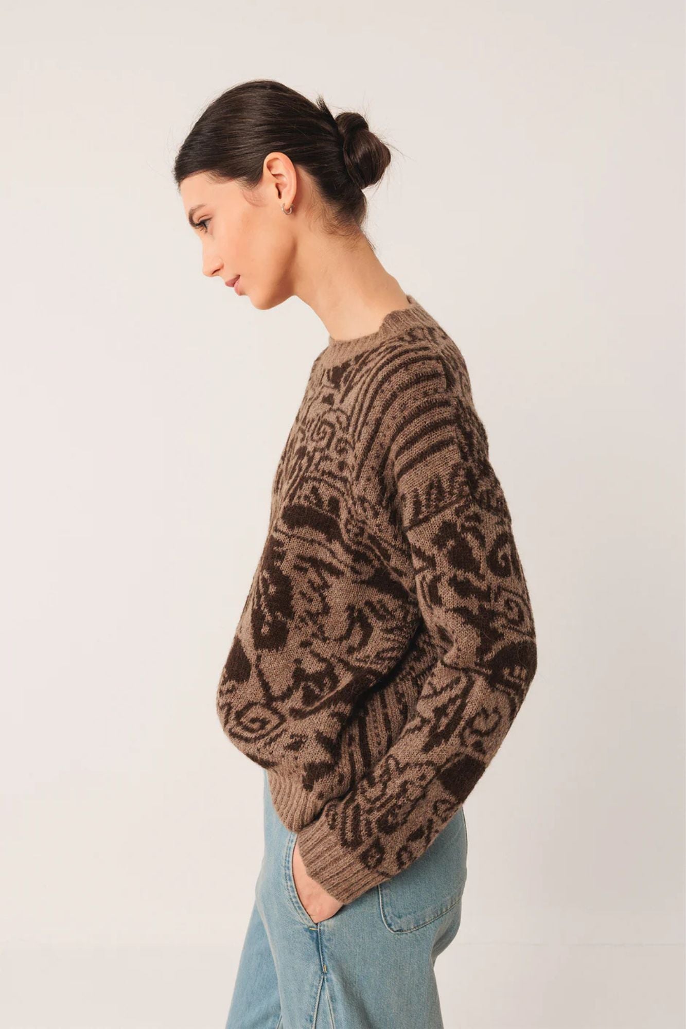 Bicolor Jacquard Sweater