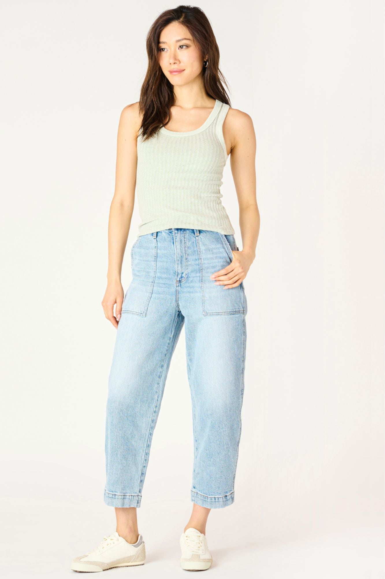 High Rise Straight Leg Ankle Jean