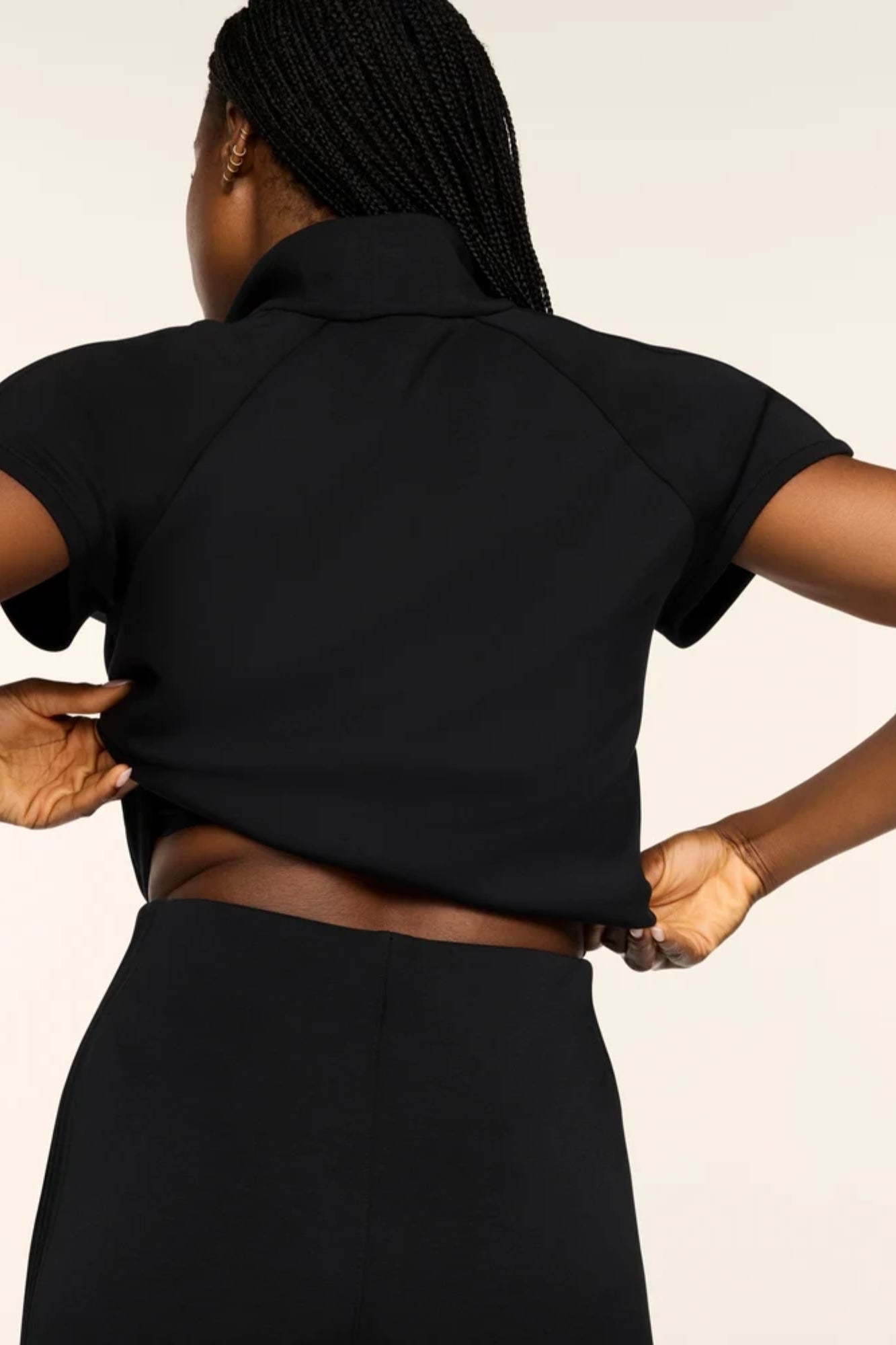 Pintuck Half Zip Jumpsuit