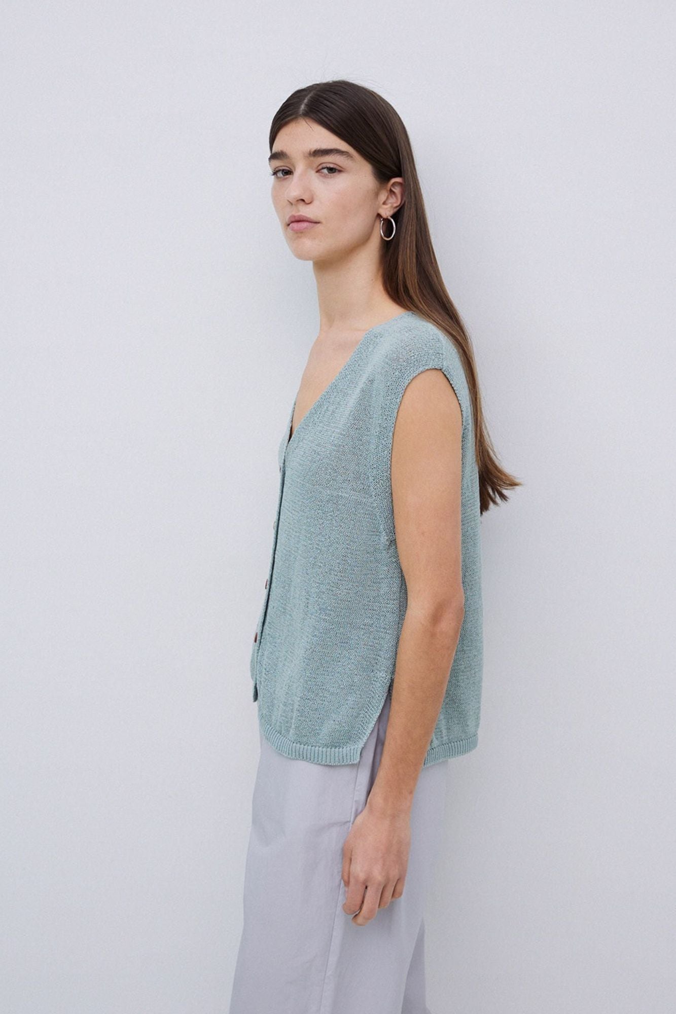 Cotton V-neck Vest