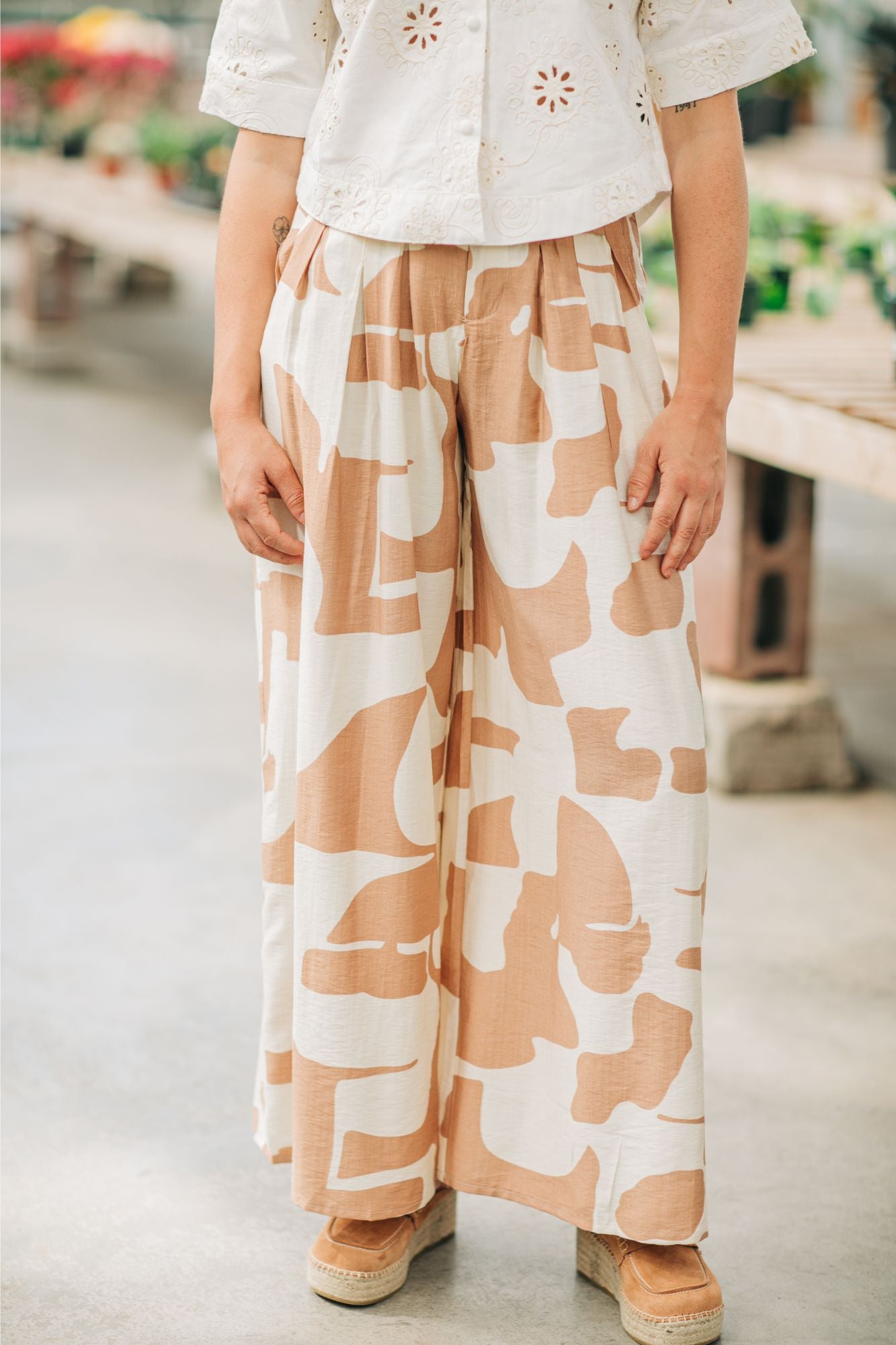 Abstract Print Palazzo Trousers