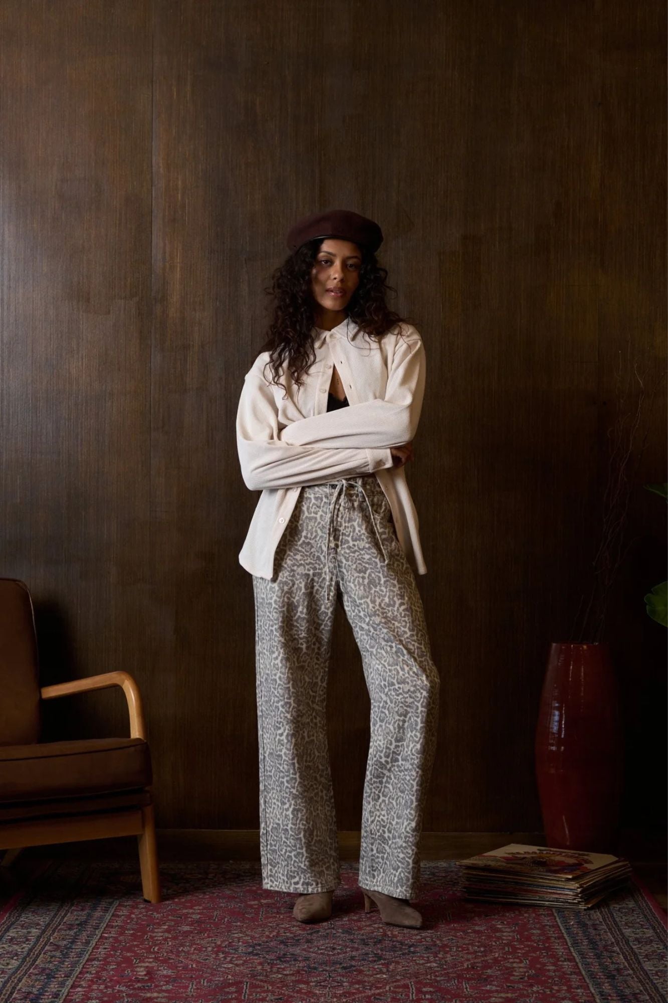 Shelly Leopard Wideleg