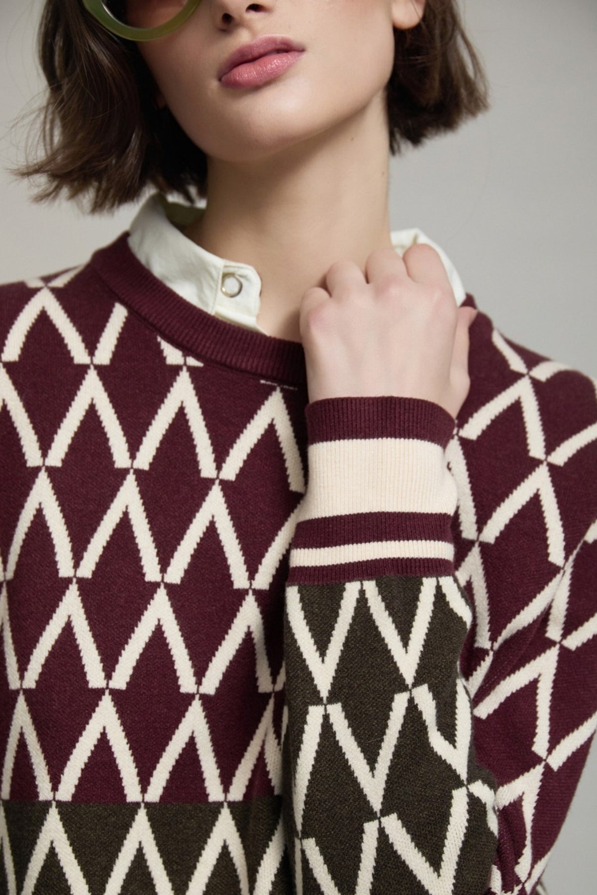 Jacquard Geometric Sweater