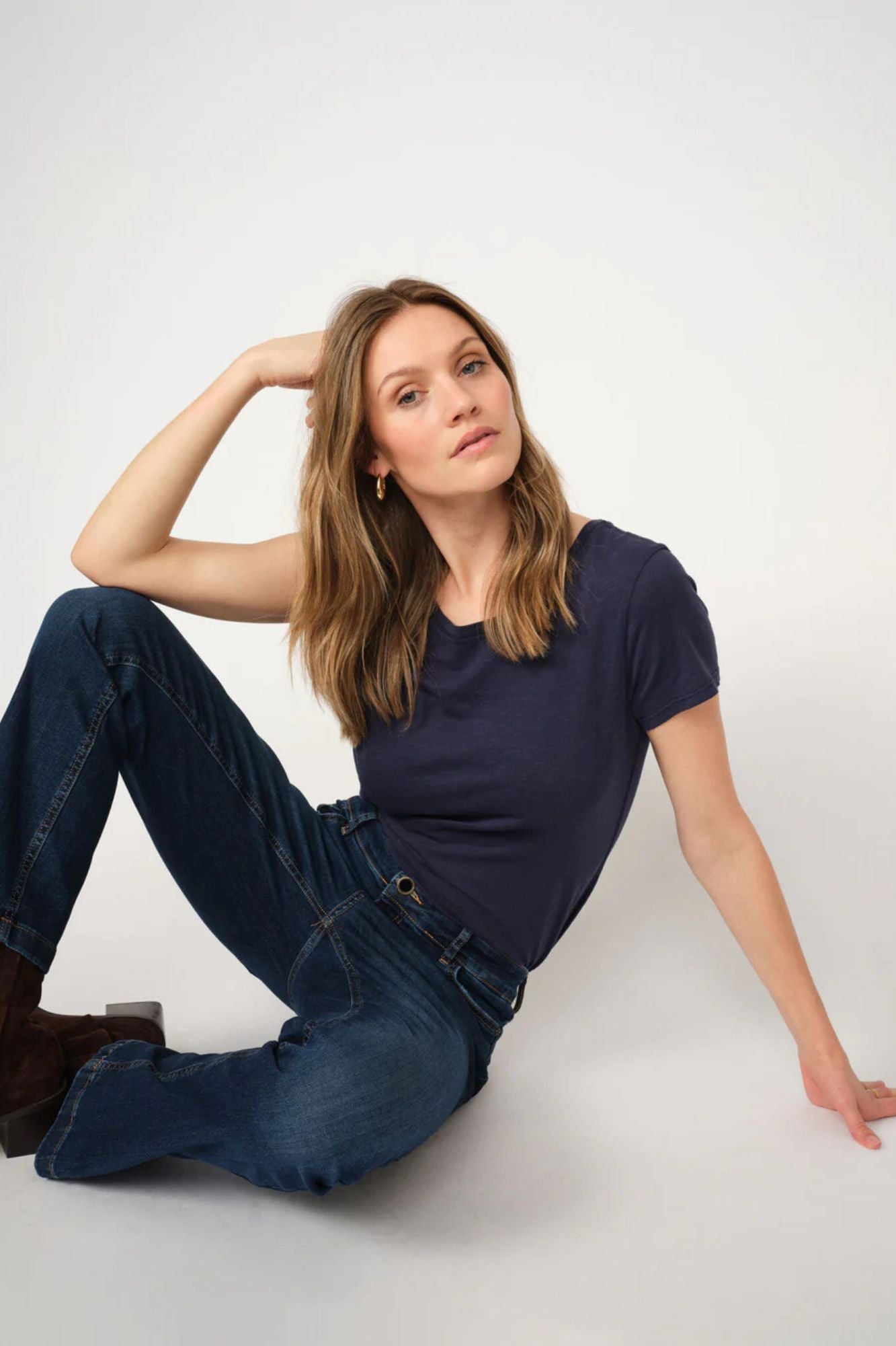 Arden Organic Crew Neck Tee Navy