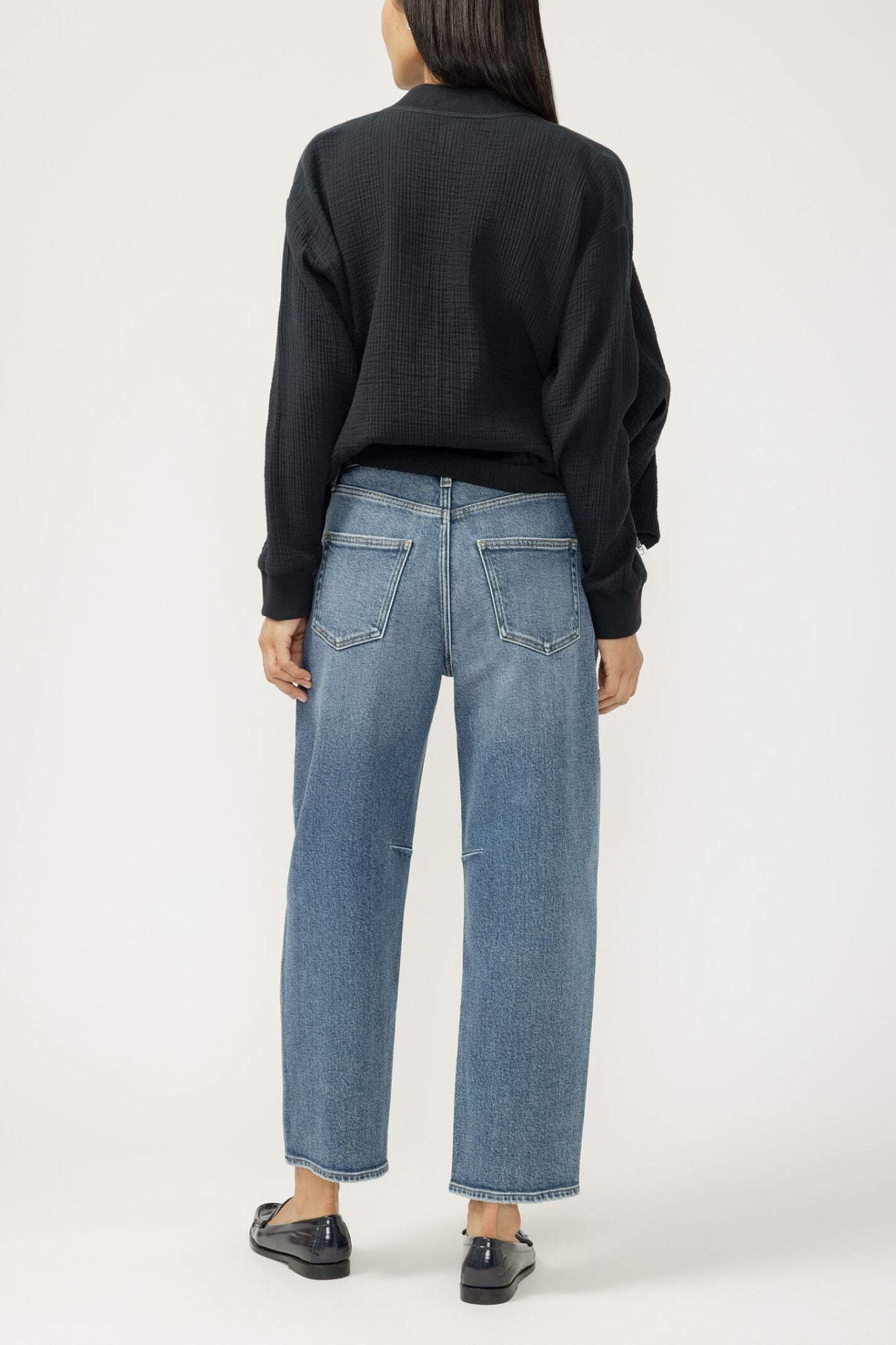 High Rise Slim Barrel Leg Jeans