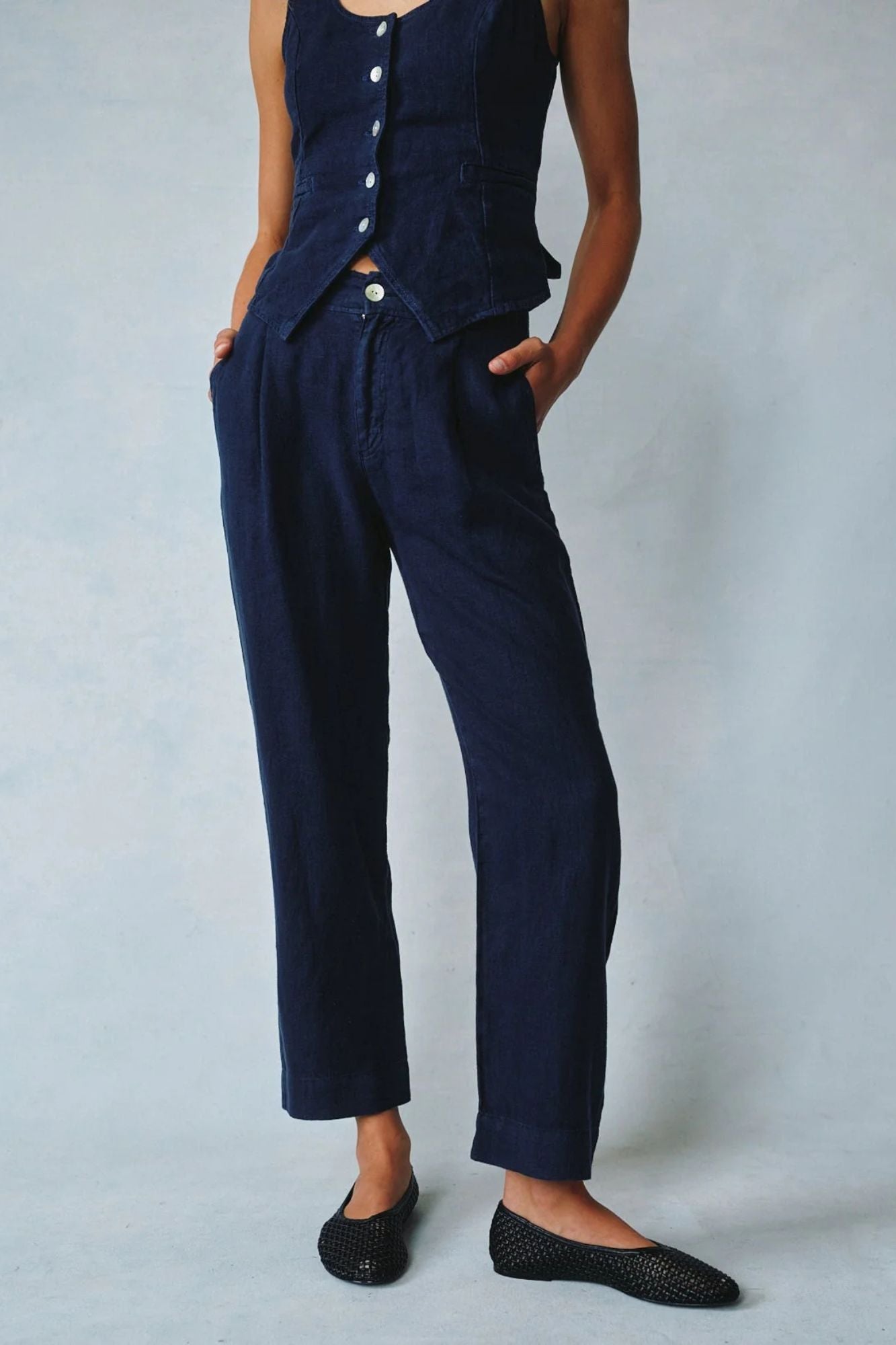Pleated Wide Leg Pant