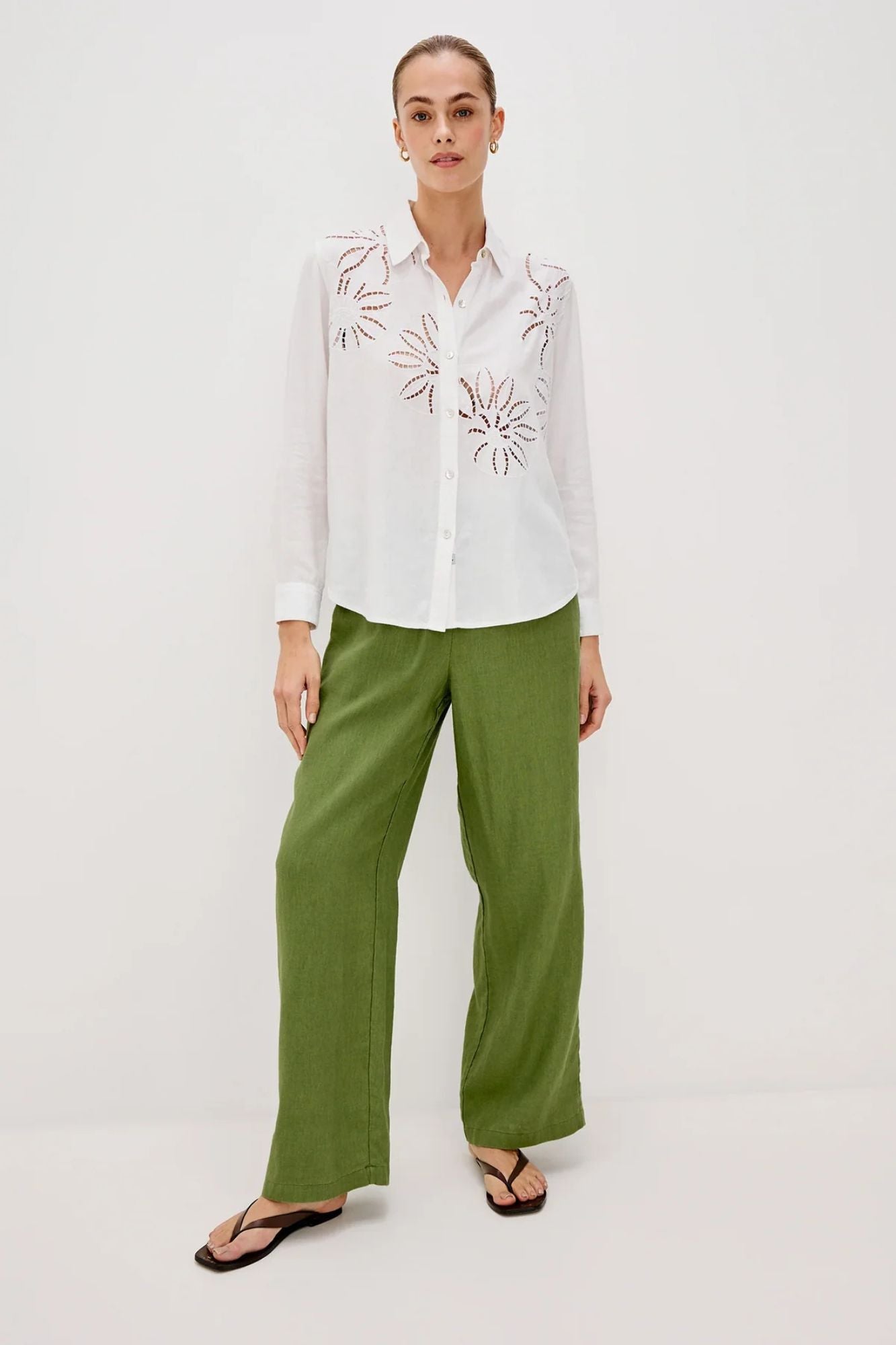 Samar White Palm Shirt