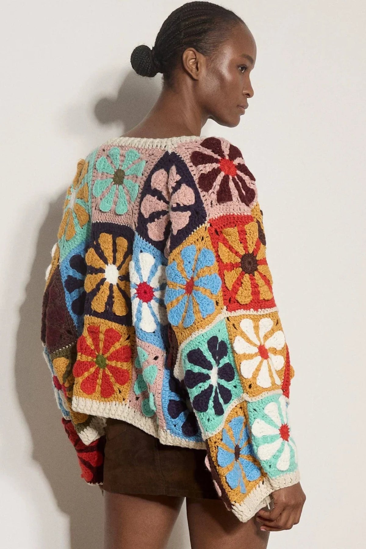 Crochet Daisy Squares Cardigan