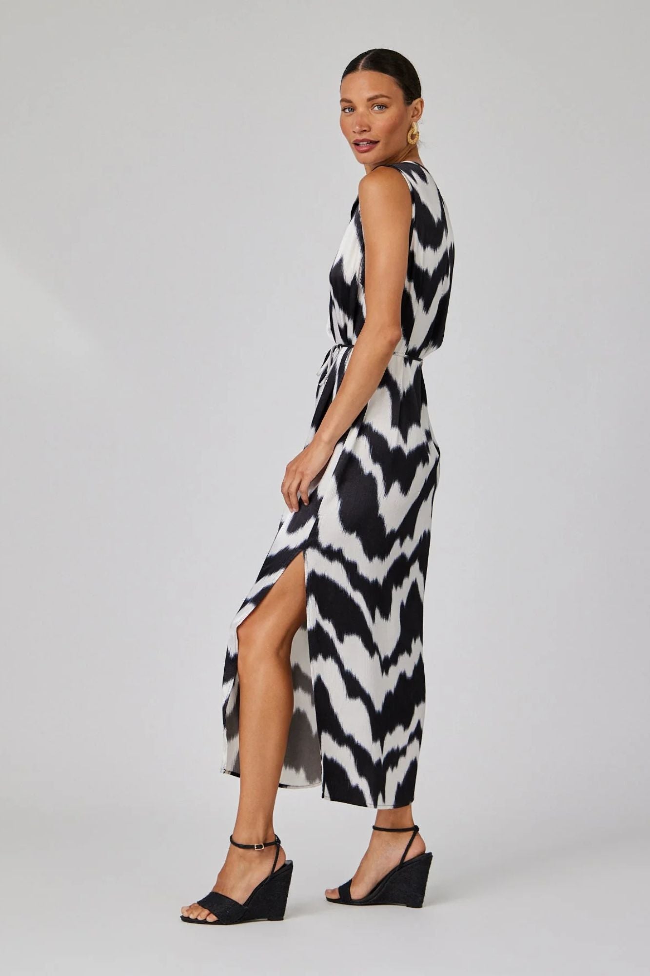 Sleeveless Belted Maxi Dress