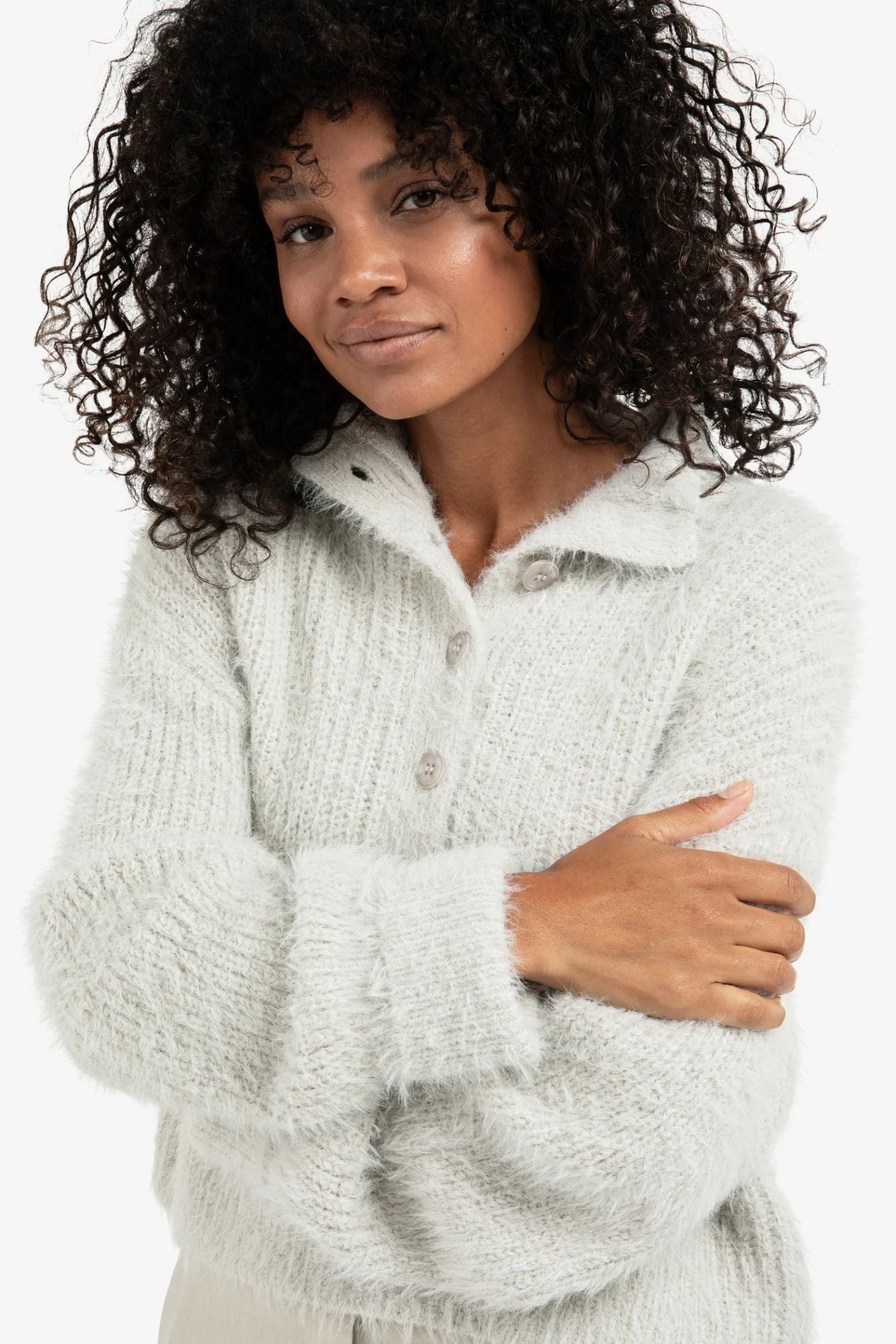 Furry Sweater With Collar