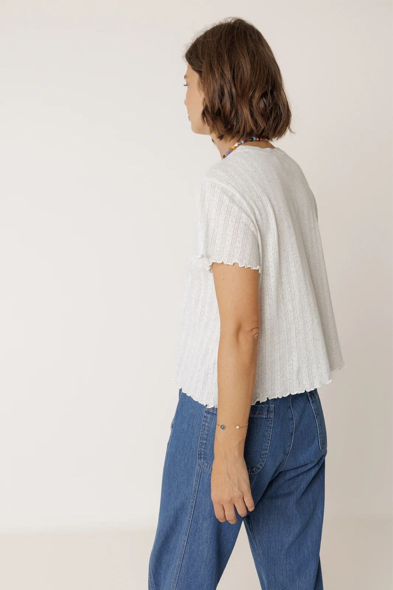 Cropped Rib Shirt