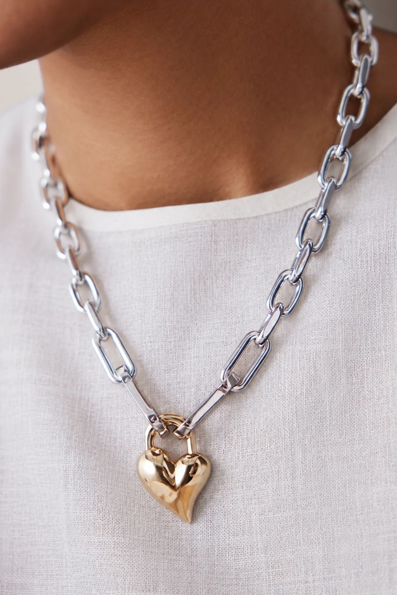 Padlock Heart Pendant Necklace