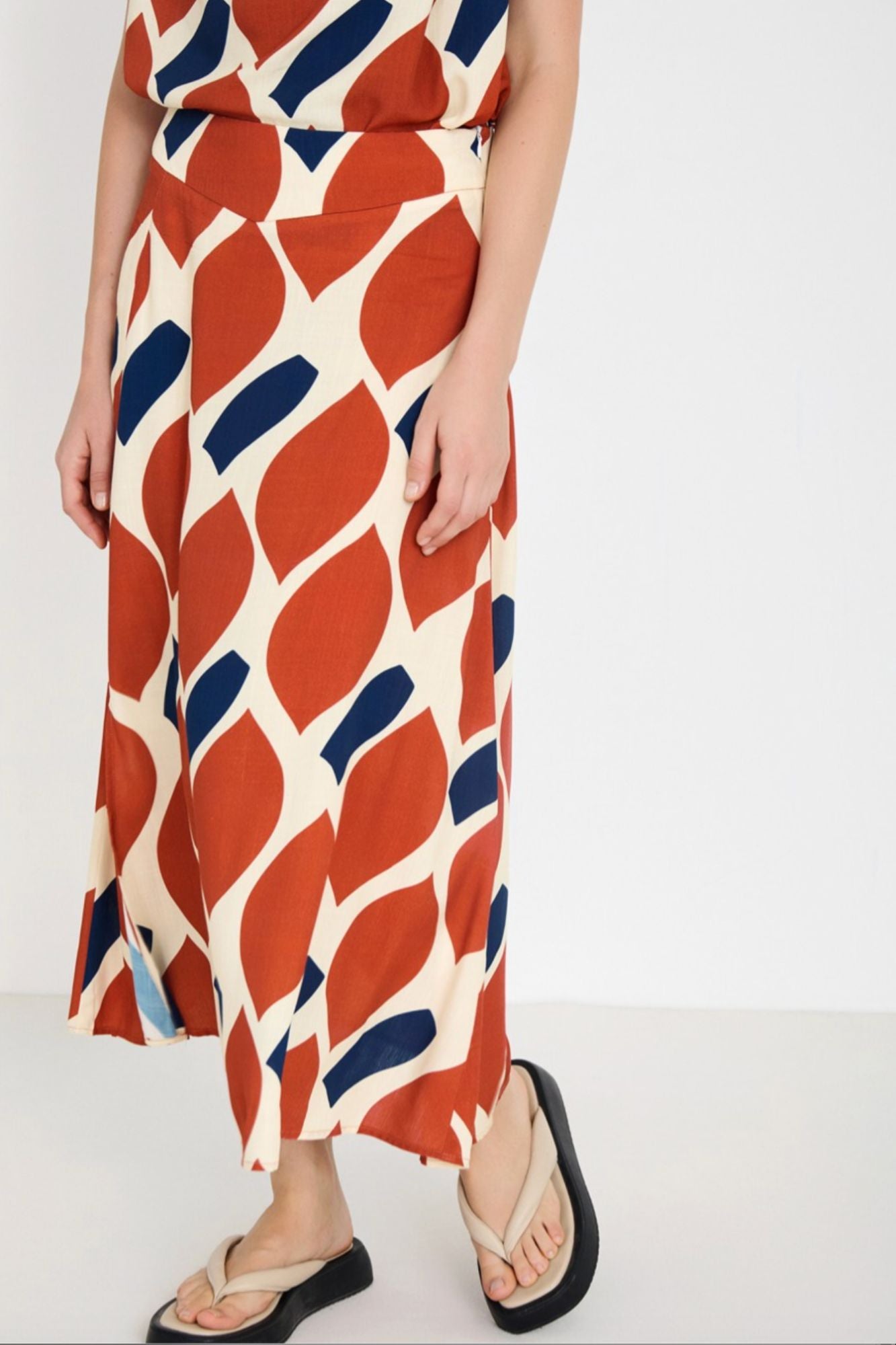 Printed Midi Skirt