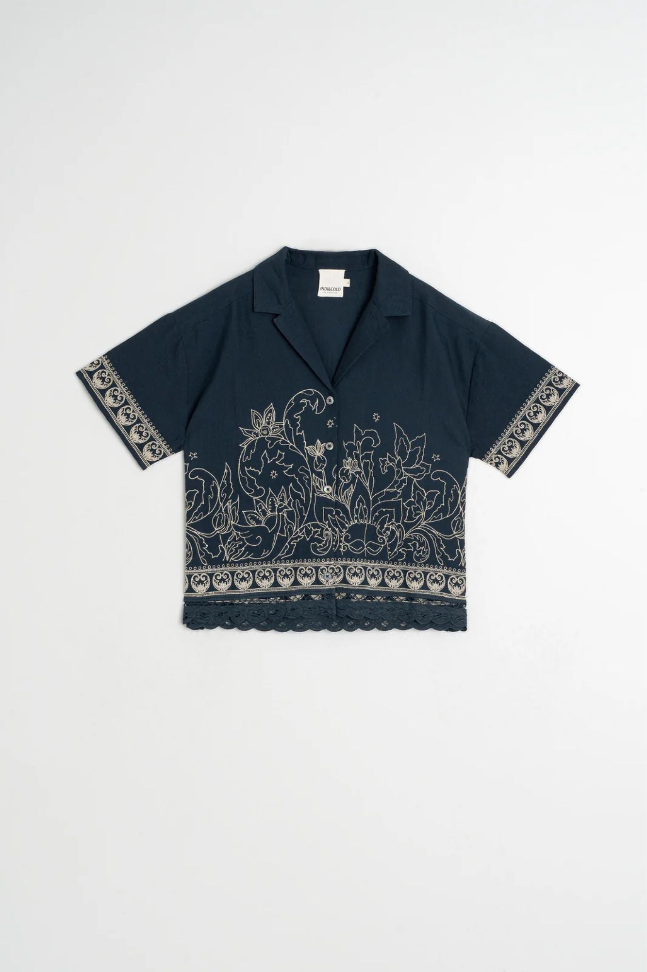 Shirt With Contrast Embroidery