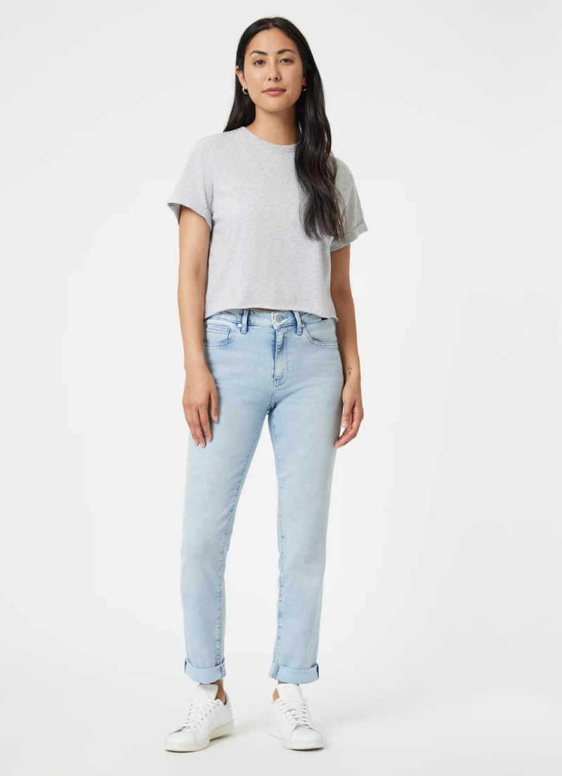 Kathleen Slim Boyfriend | Bleach Feather Blue