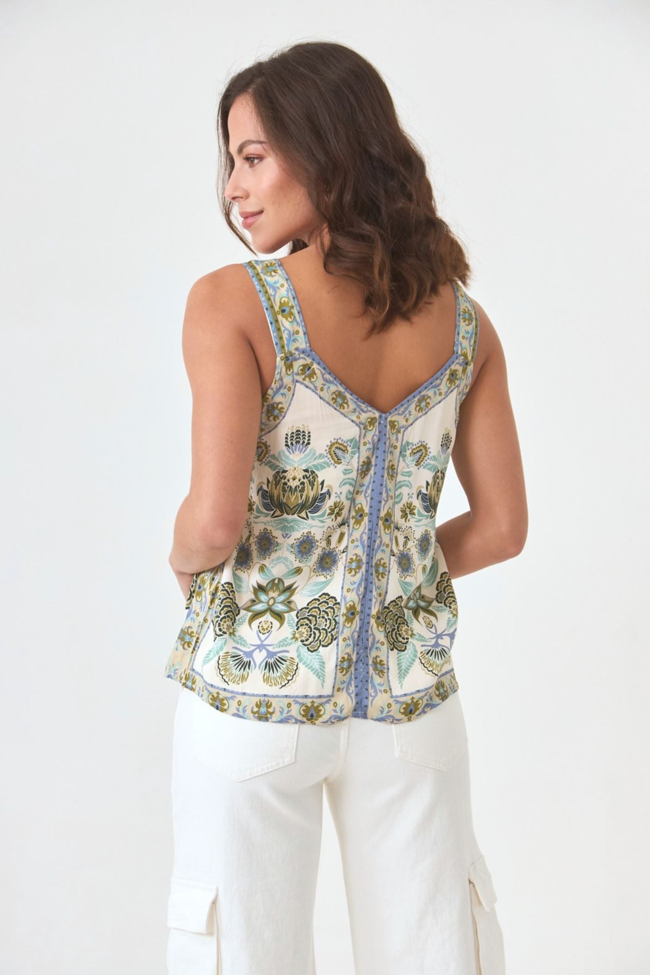 Strapless Top With Positional Print
