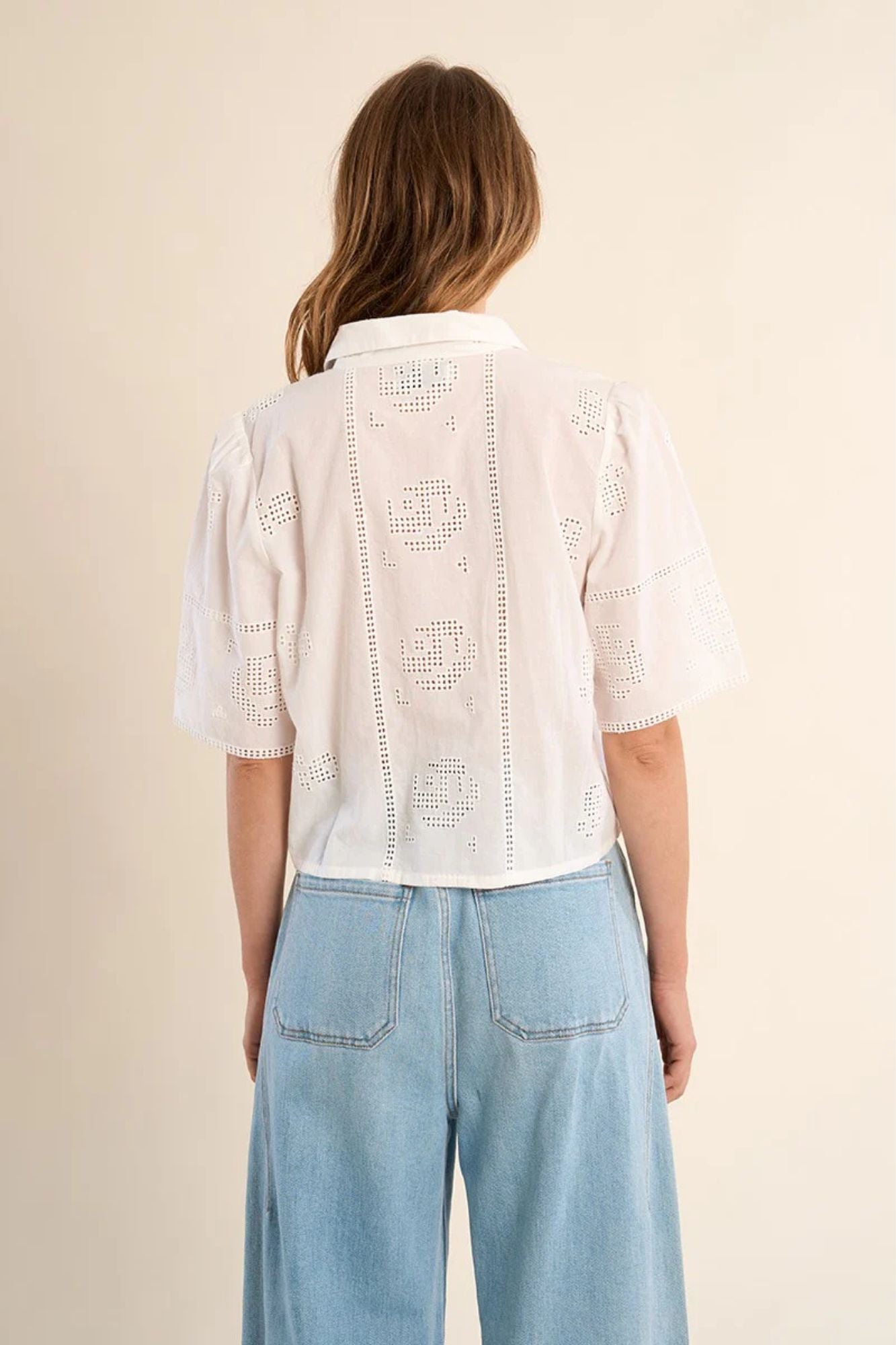 Woven Eyelet Shirt