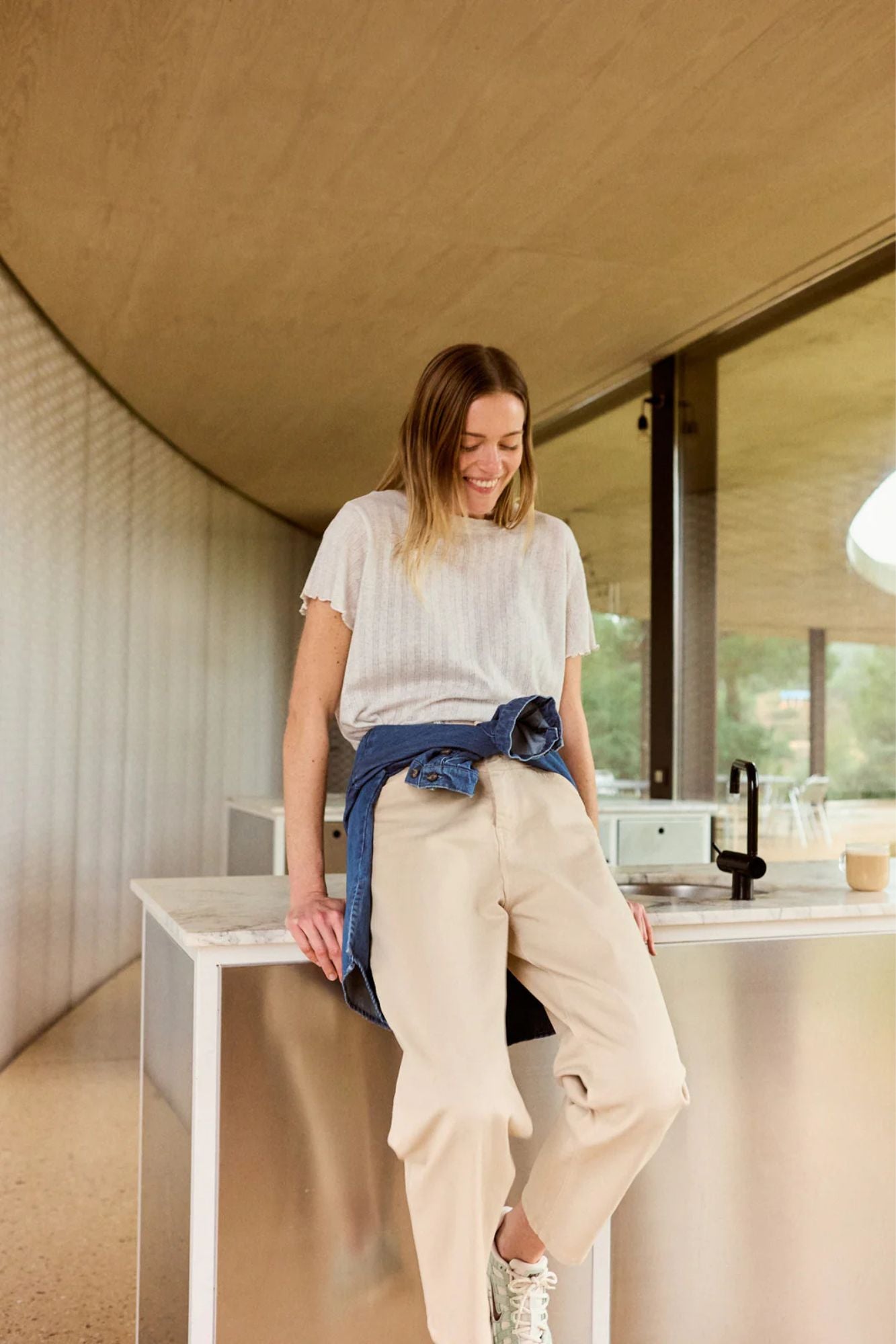 Cropped Rib Shirt