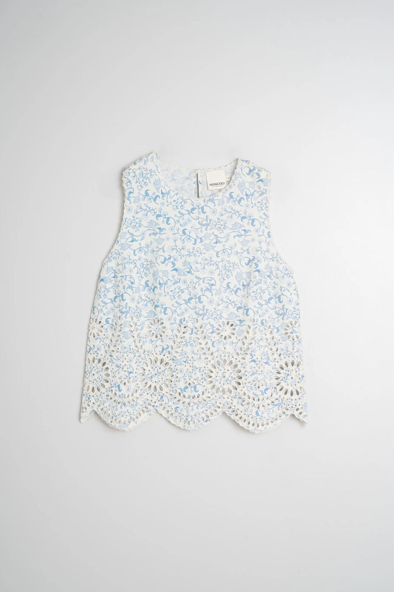 Printed Camisole With Eyelet Hemline