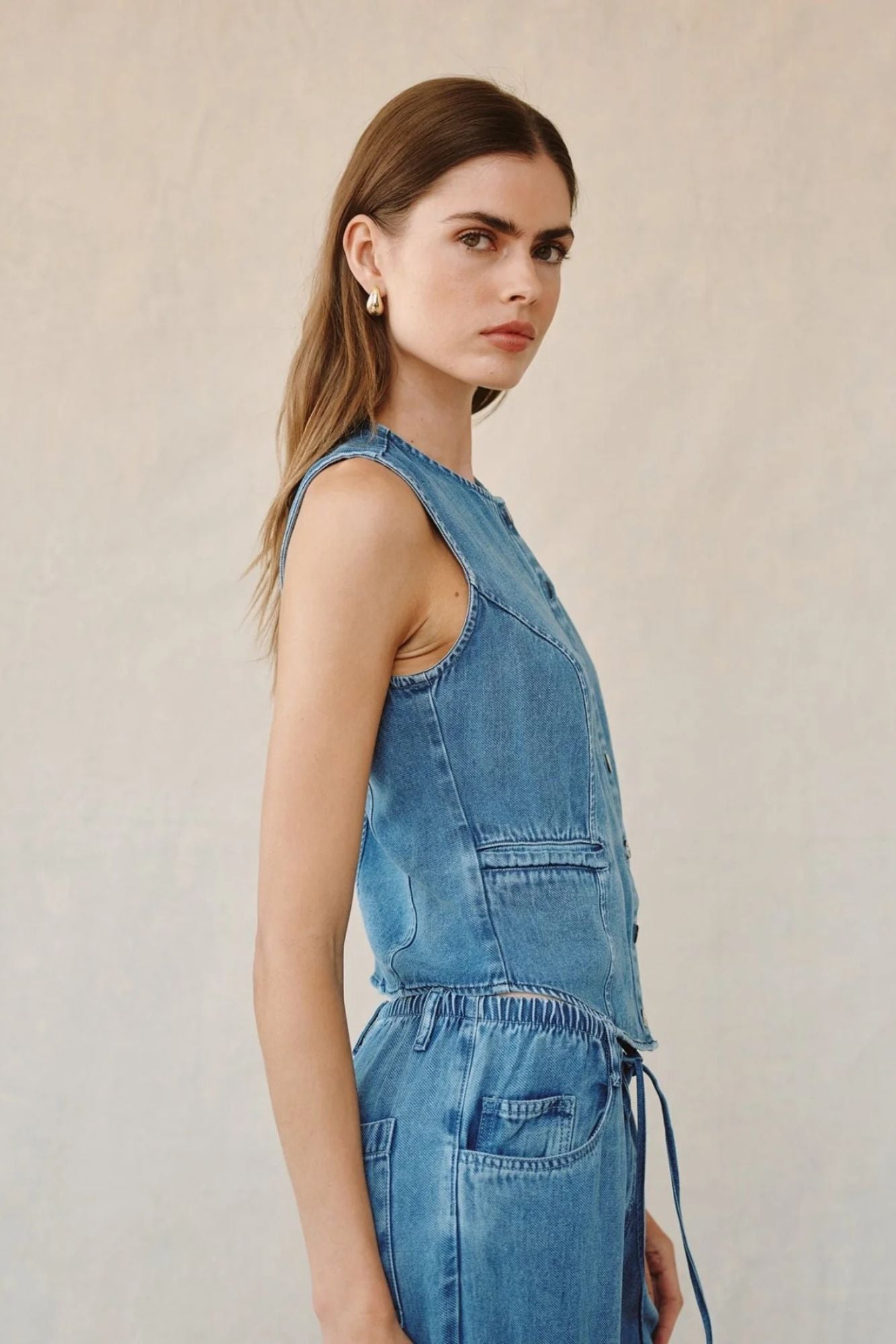 High Neck Fitted Vest