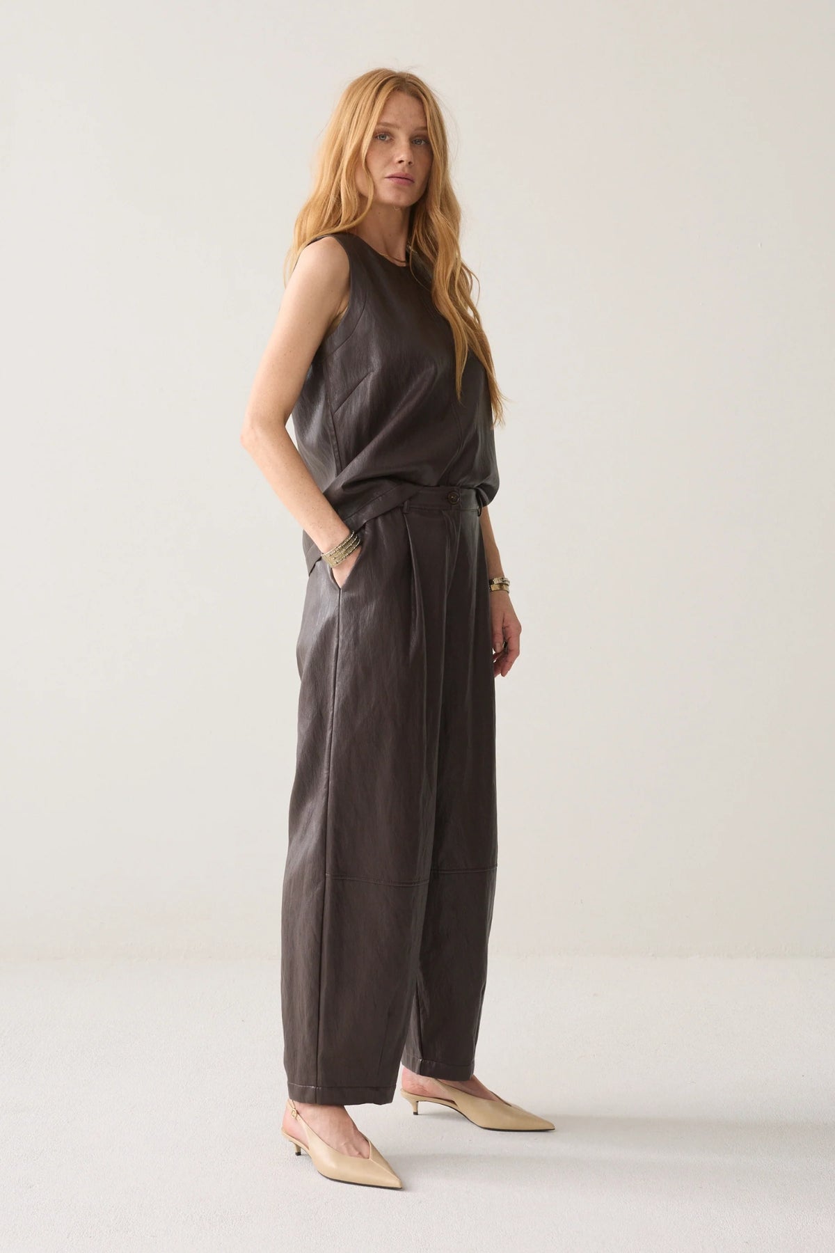 Faux Leather Balloon Pant