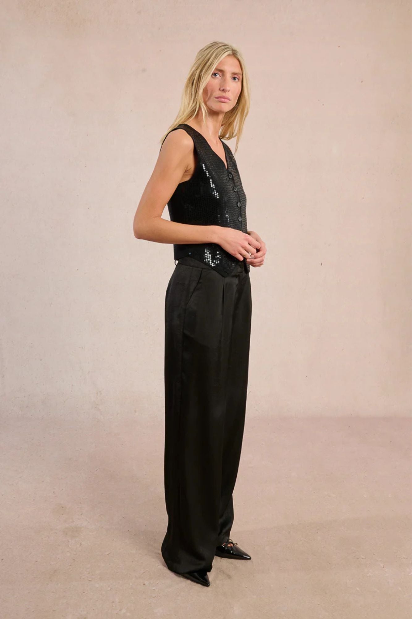 Noir Sequined Vest