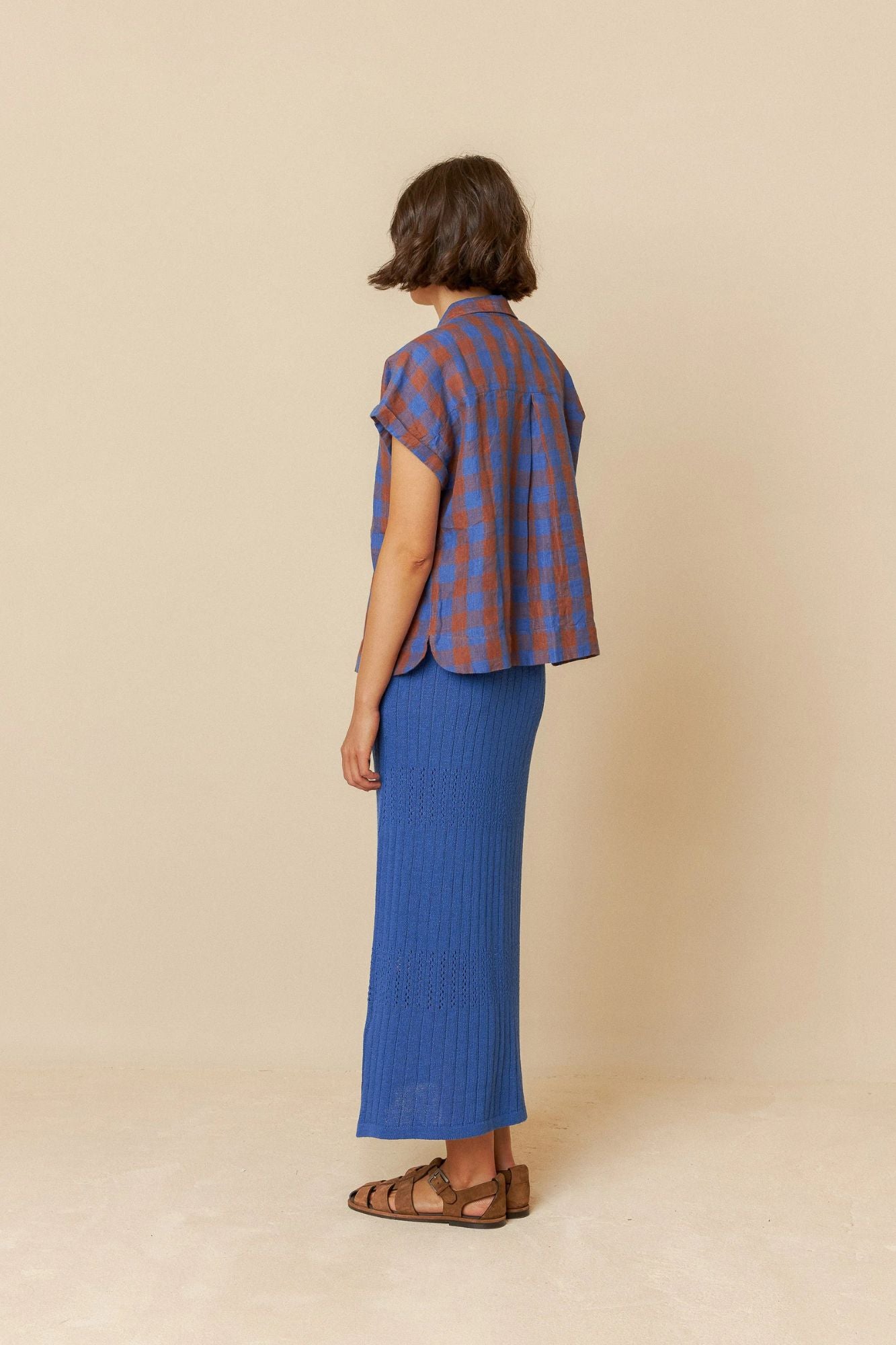 Checked Linen Blouse